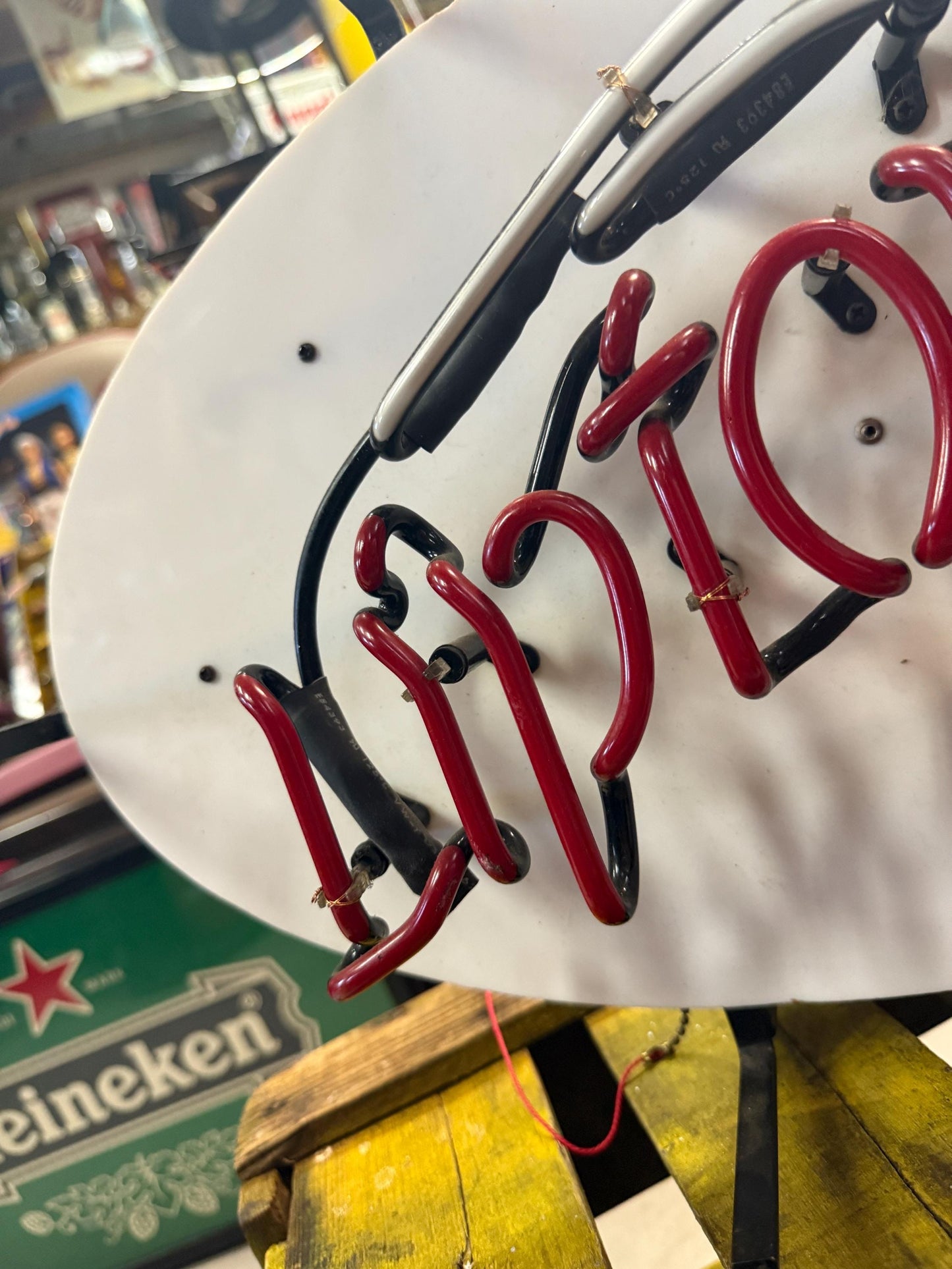 Vintage Liptonice Neon Light Sign, 1996 Illuminated Advertising Display, Red and Green Neon Tubes, Original Drink Promotion Lamp