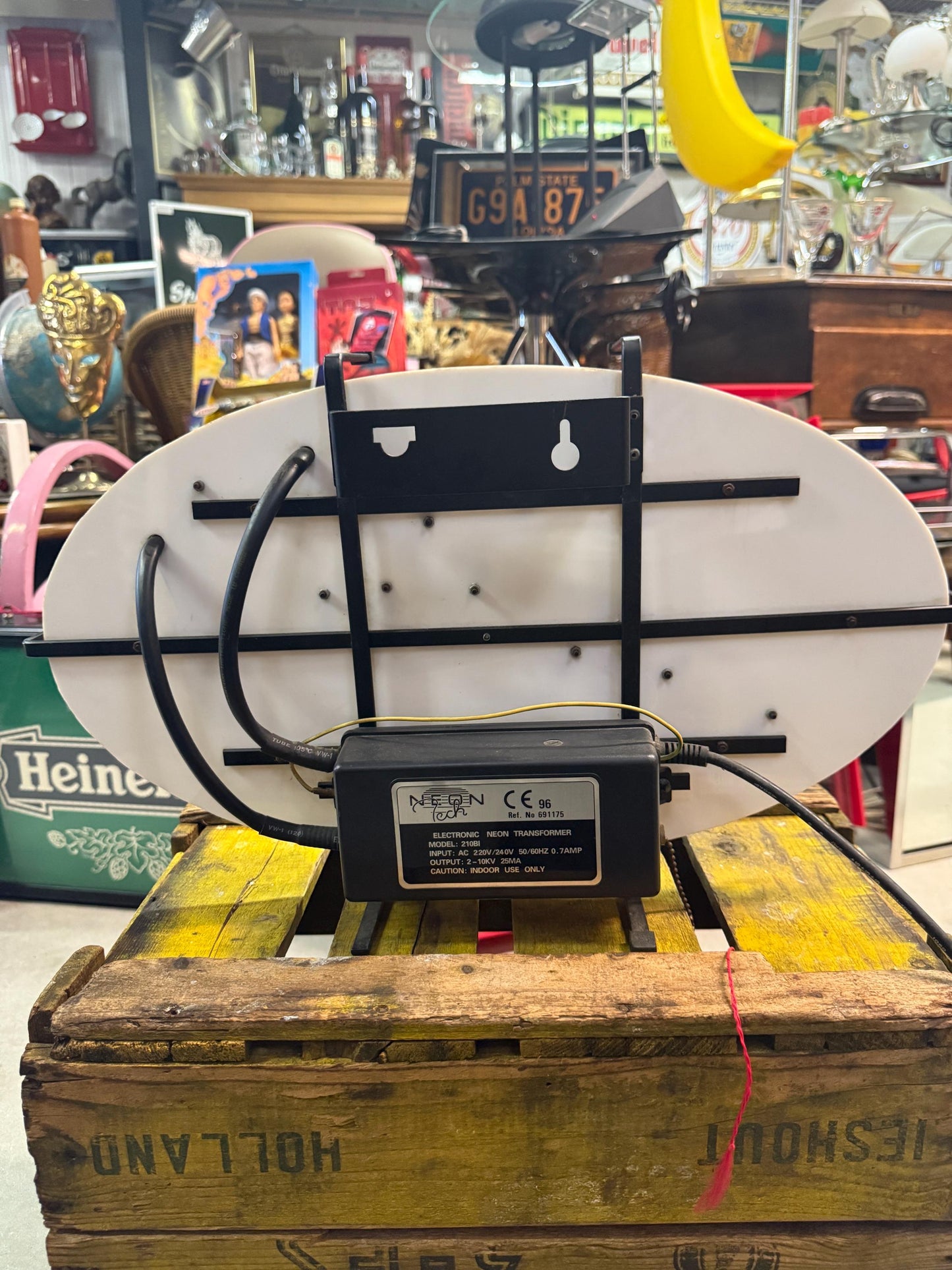 Vintage Liptonice Neon Light Sign, 1996 Illuminated Advertising Display, Red and Green Neon Tubes, Original Drink Promotion Lamp