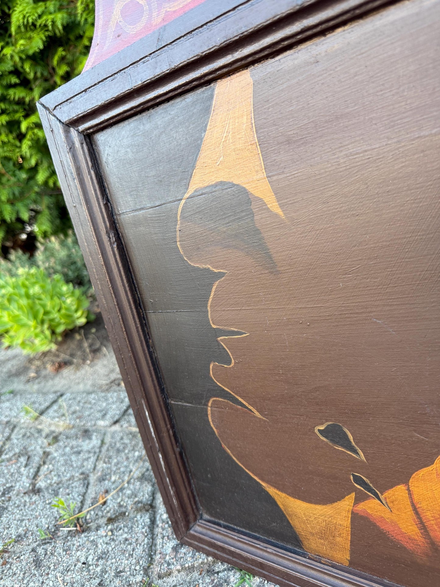 Vintage Laurel & Hardy Wooden Wall Plaque, Large Hand-Painted Sign, Classic Comedy Duo Collectible, Old Hollywood Wall Art