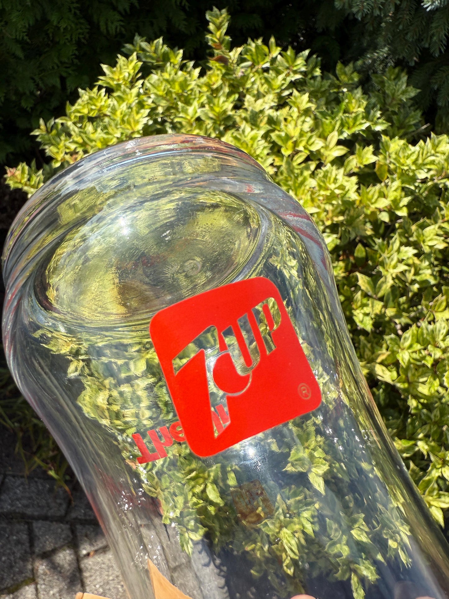 Vintage 7UP The Uncola Pitcher, Retro Glass Carafe, 1970s Soda Advertising, Pop Art Drinkware, Clear Collectible Jug