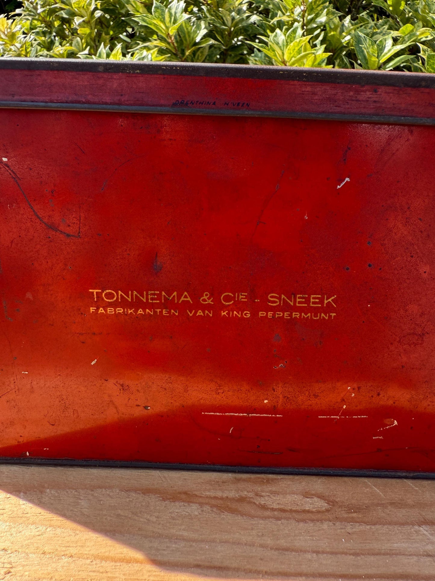 Vintage Tonnema Tin, King Pepermunt Advertising Box, Red Dutch Metal Container, Sneek Collectible Storage, Mid Century Packaging