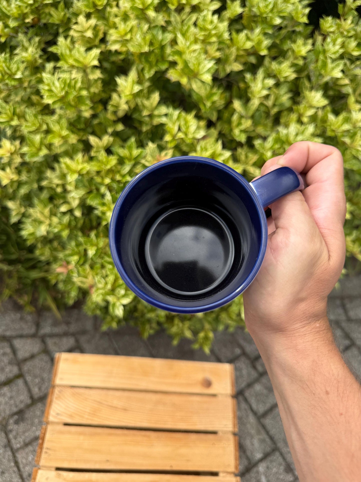Vintage Michelin Mug, Bibendum Ice Skating Design, Collectible French Advertising Cup, Blue White Ceramic Coffee Tea Mug