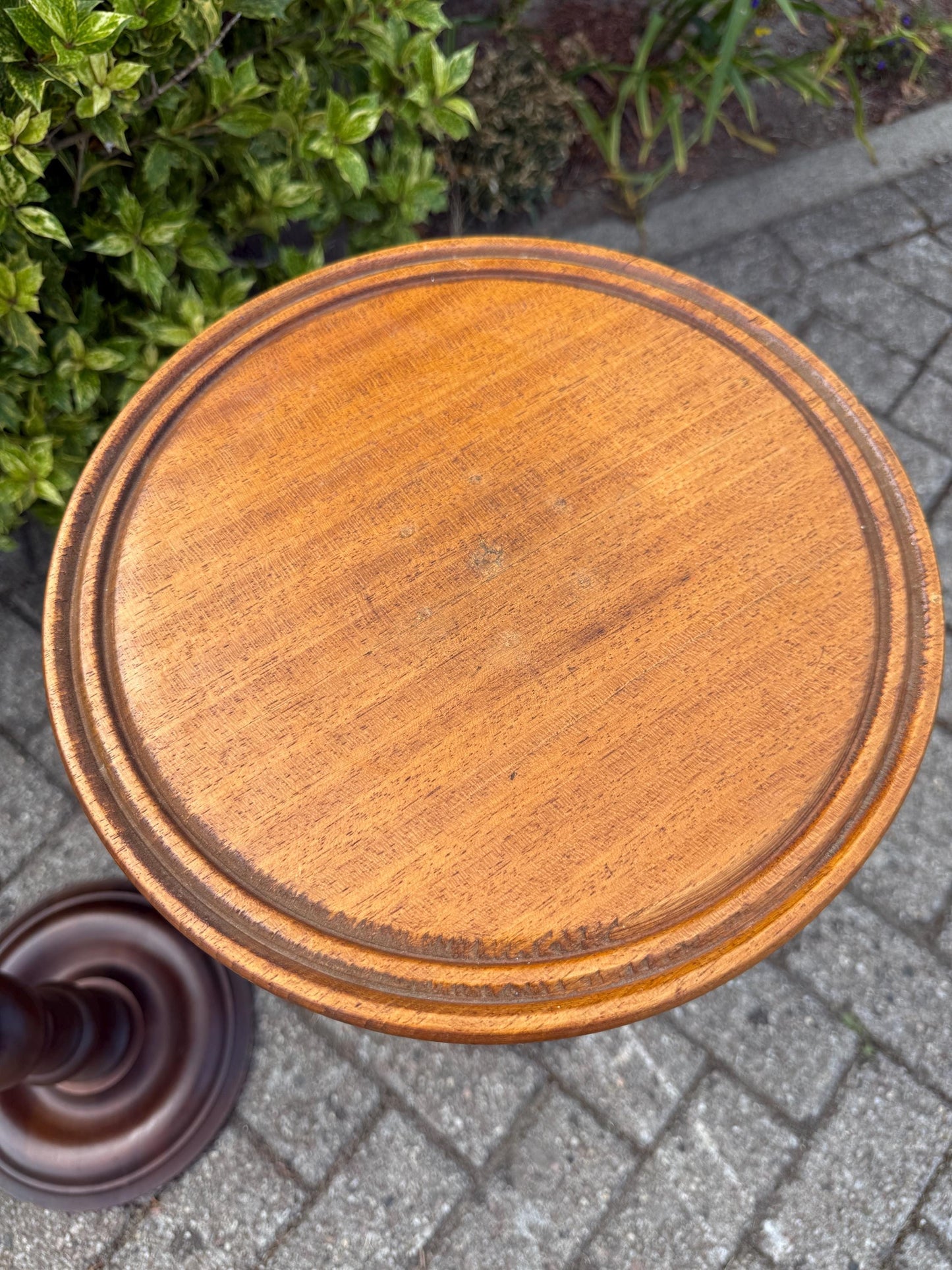 2 Vintage Wooden Plant Stands, Barley Twist And Turned Column Pedestal Tables, Solid Wood Plant Tables, Classic Dutch Design