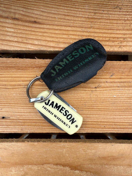 Vintage Jameson Keychain, Pocket Knife, Bottle Opener, Irish Whiskey Promo, Bar Collectible, With Original Leather Pouch, Rare Bar Tool