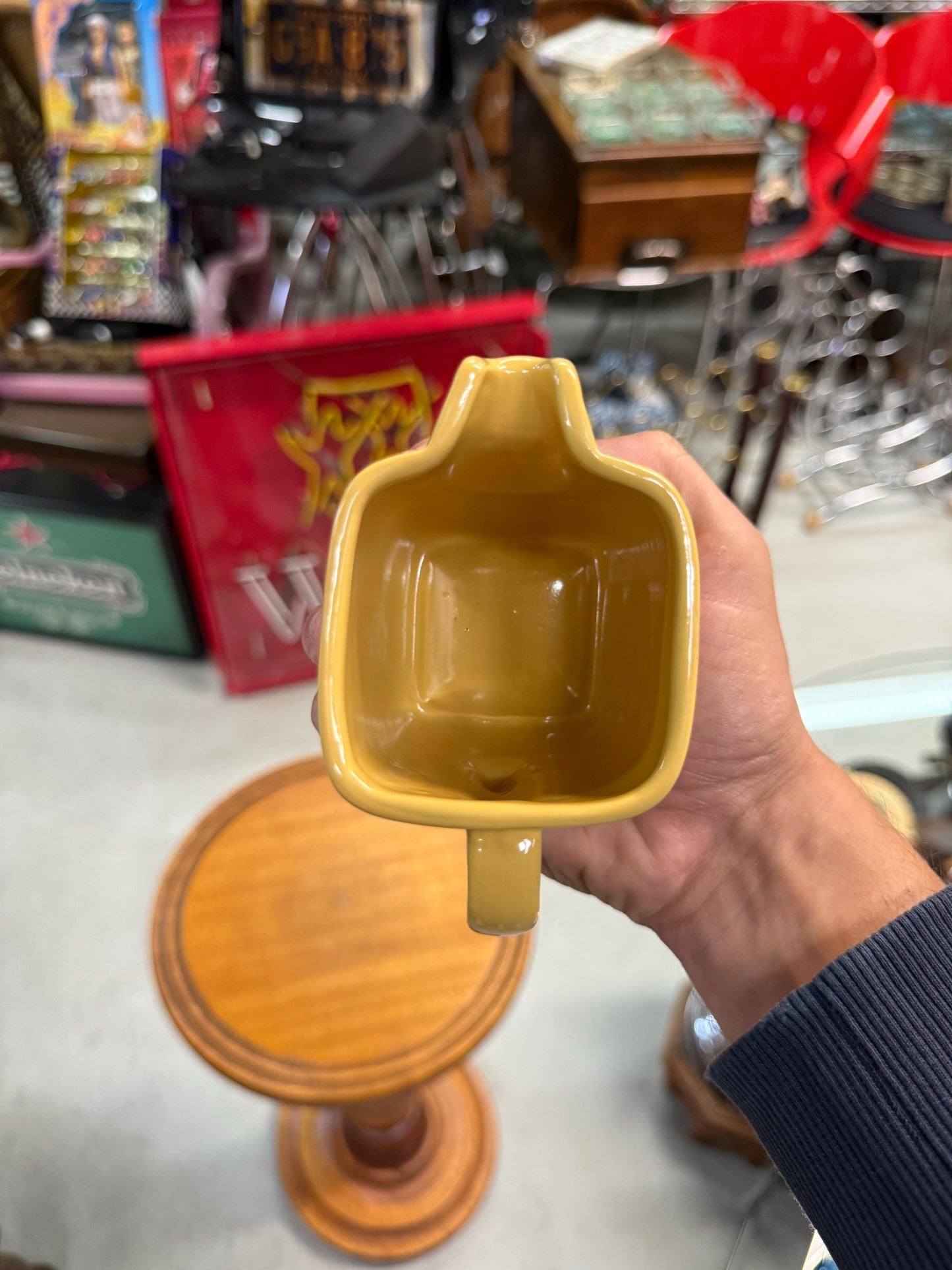 Glen Talloch whisky pitcher, small ceramic water jug, vintage barware, Scotch whisky creamer, whisky advertising jug, yellow whisky pitcher