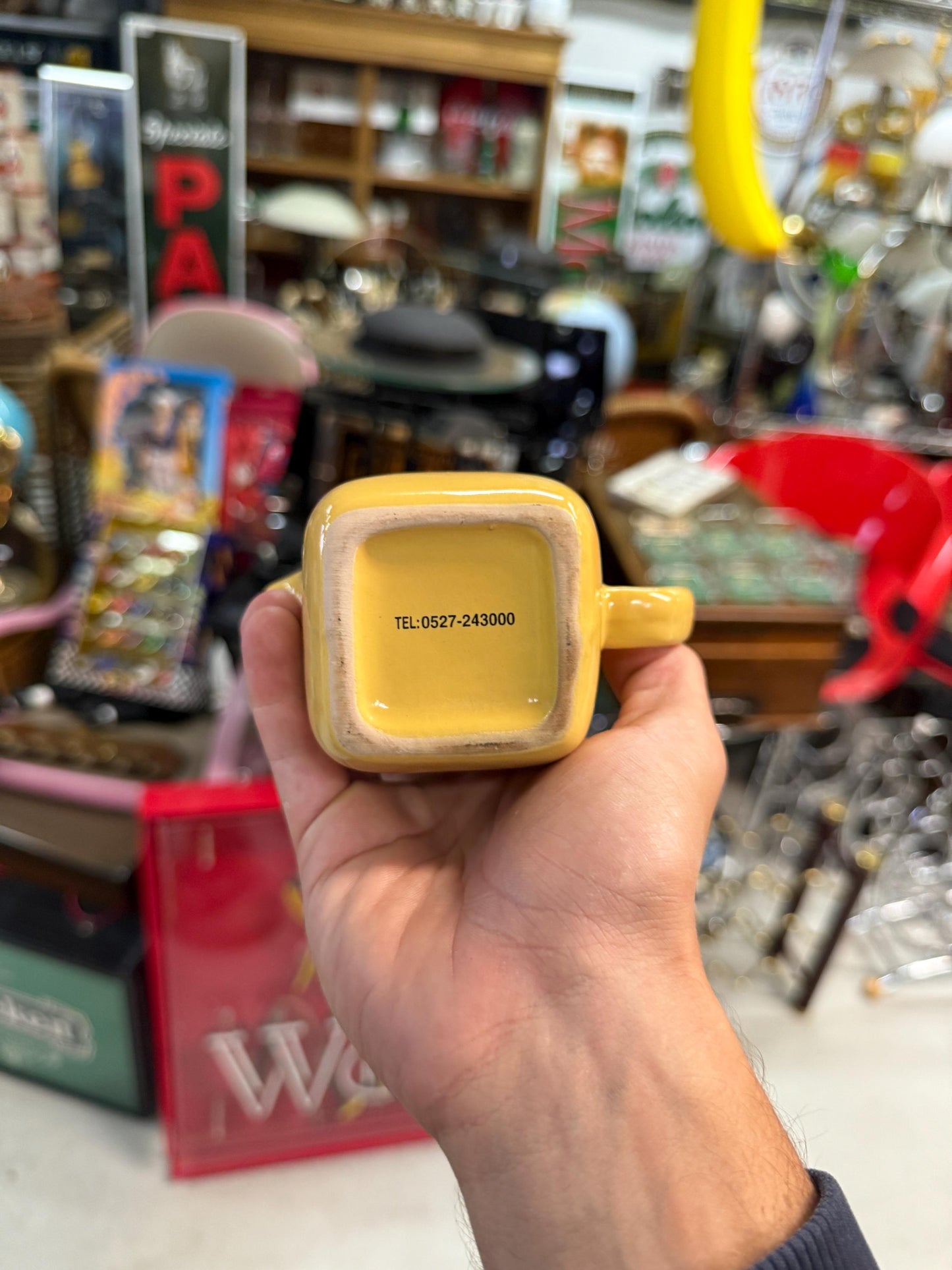 Glen Talloch whisky pitcher, small ceramic water jug, vintage barware, Scotch whisky creamer, whisky advertising jug, yellow whisky pitcher