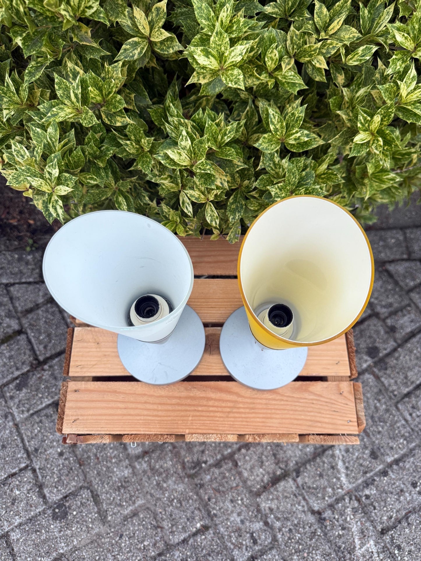 Vintage Ikea Table Lamp, Kryolit Glass Shade Light, Sundae Ice Cream Cone Shape, Postmodern Design Lighting, 1980s Ikea Lamp