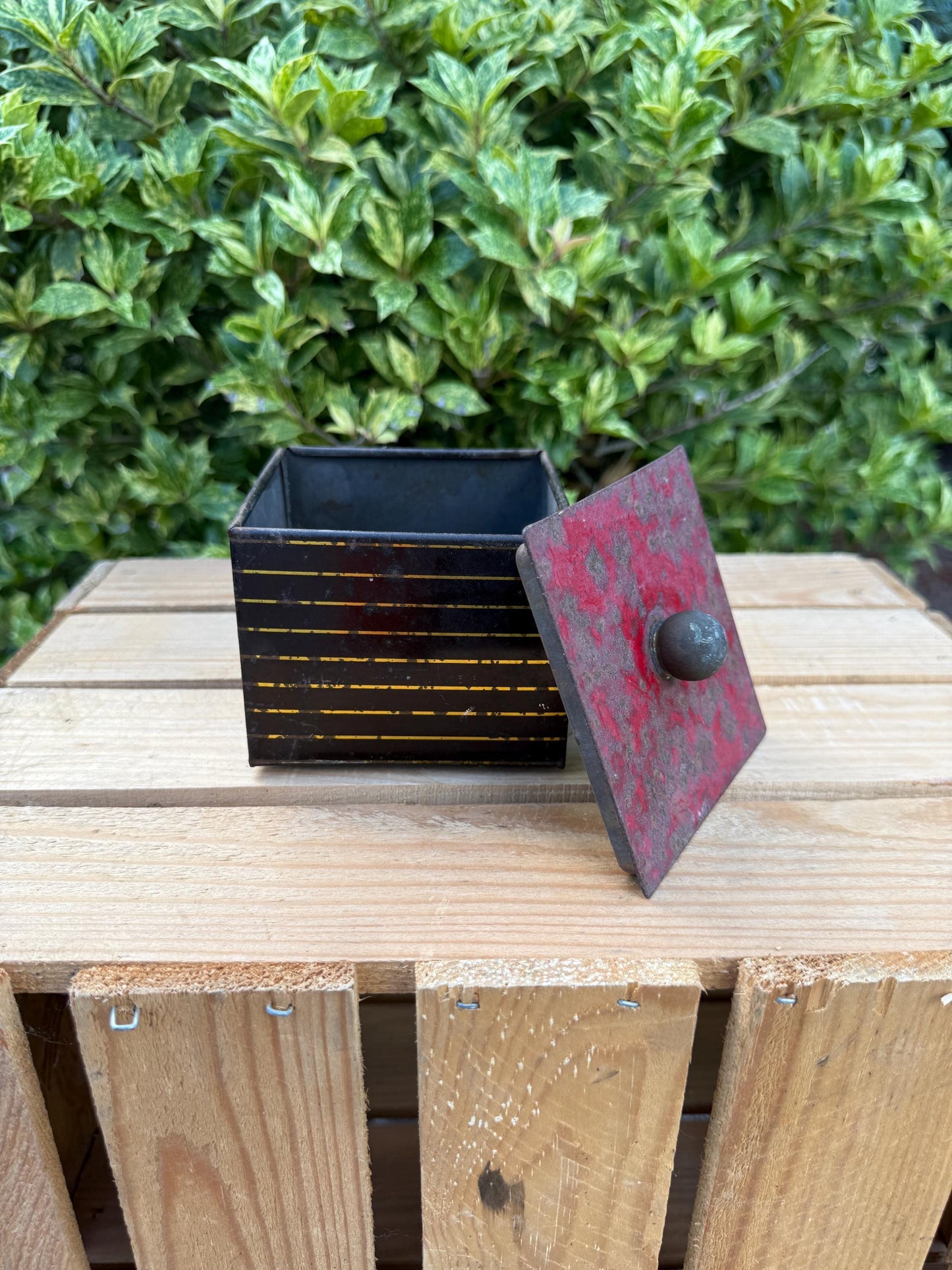 Small Vintage Cote DOr Tin, Antique Metal Canister With Lid, Chocolate Advertising Box, Collectible Storage Tin, Vintage Candy Container