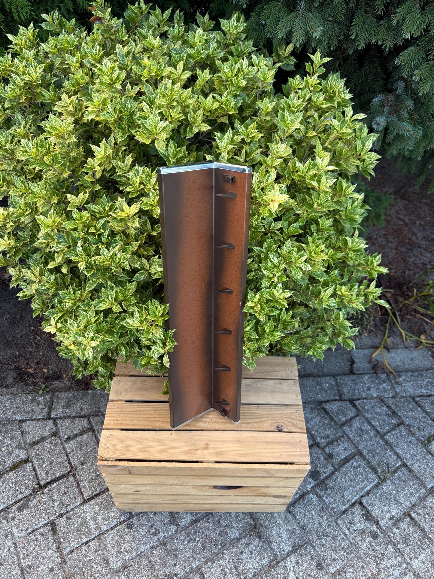 Vintage Brabantia Brown Light Brown Kitchen Towel Rack, 6 Hooks, Mid Century Wall Mounted Storage, Missing Hanging Bar, Dutch Design