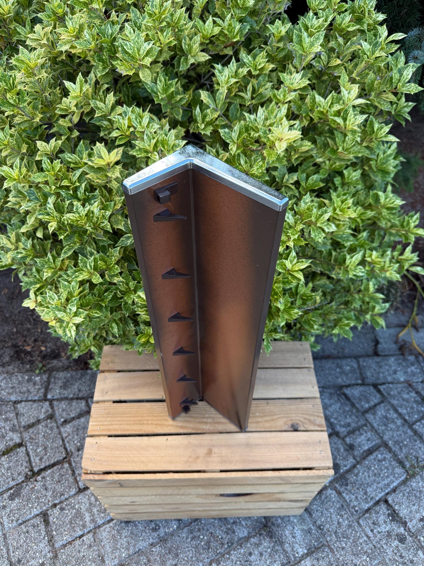 Vintage Brabantia Brown Light Brown Kitchen Towel Rack, 6 Hooks, Mid Century Wall Mounted Storage, Missing Hanging Bar, Dutch Design