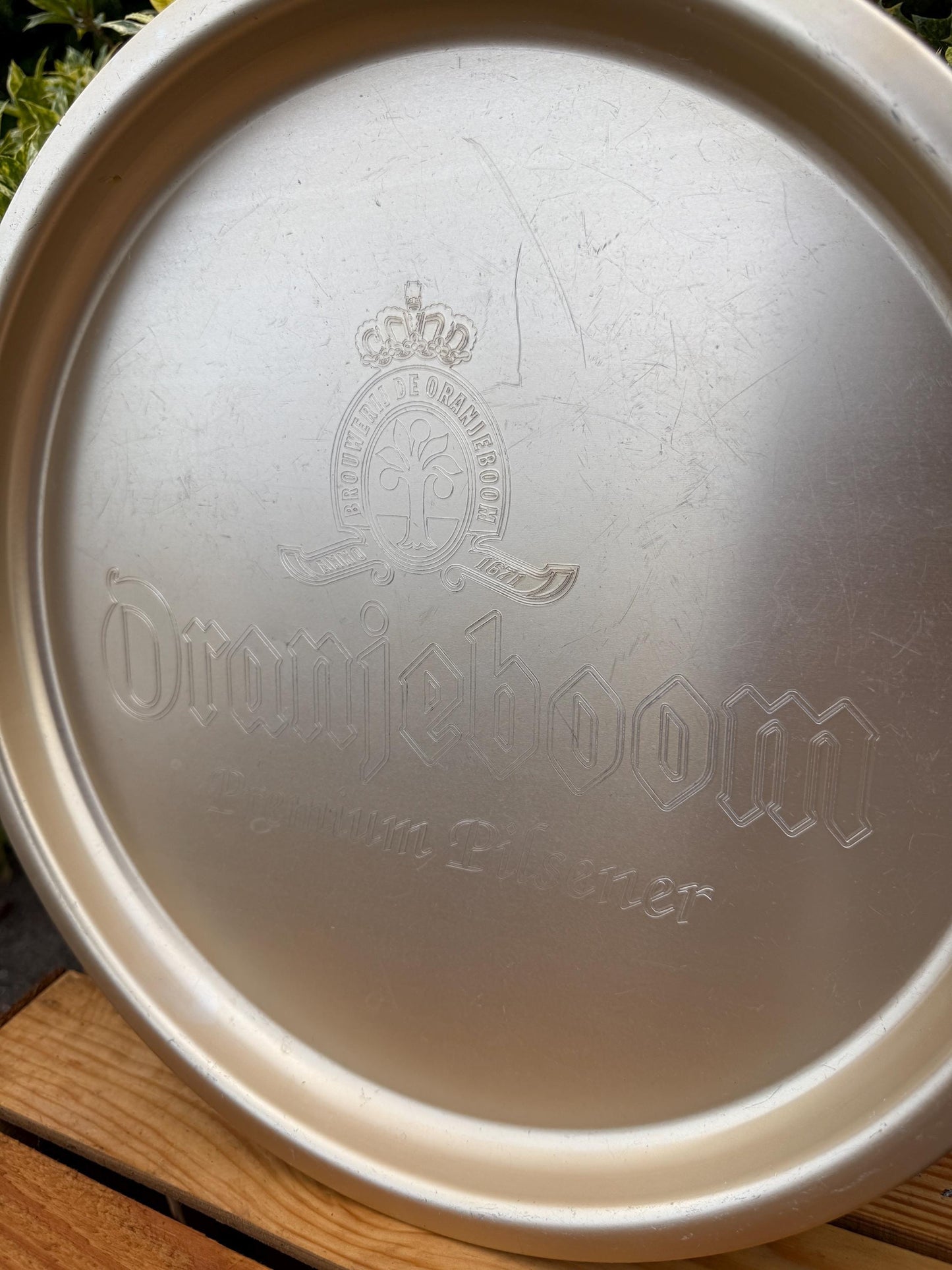 Vintage Oranjeboom Beer Tray, Dutch Metal Serving Tray, Premium Pilsener Barware Collectible, Brewery Advertising Tray