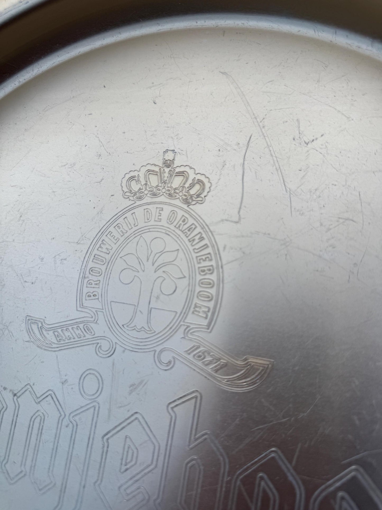 Vintage Oranjeboom Beer Tray, Dutch Metal Serving Tray, Premium Pilsener Barware Collectible, Brewery Advertising Tray