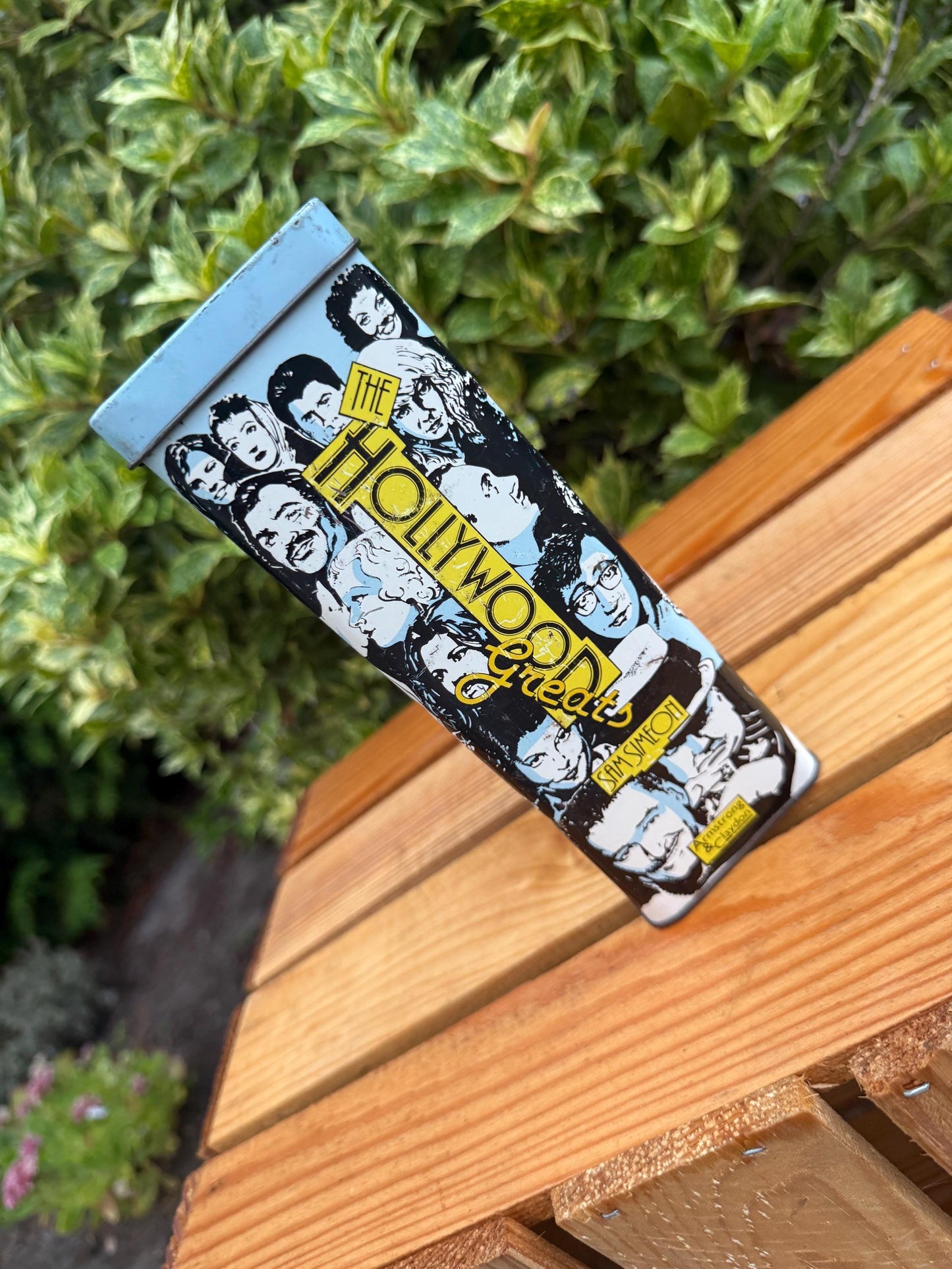 Vintage Hollywood Greats Tin, Sam Simeon Movie Stars Storage Box, Small Metal Collectible Container, Classic Film Memorabilia