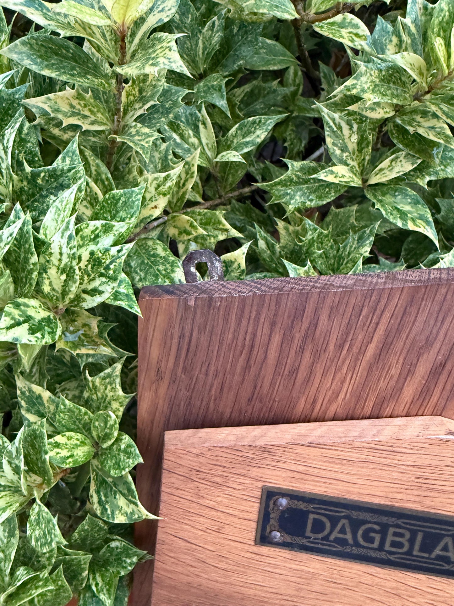 Vintage Wooden Newspaper Rack, Wall Mounted Magazine Holder, Dutch Dagbladen Couranten Organizer, Rustic Wood Storage, Fixer Upper Project