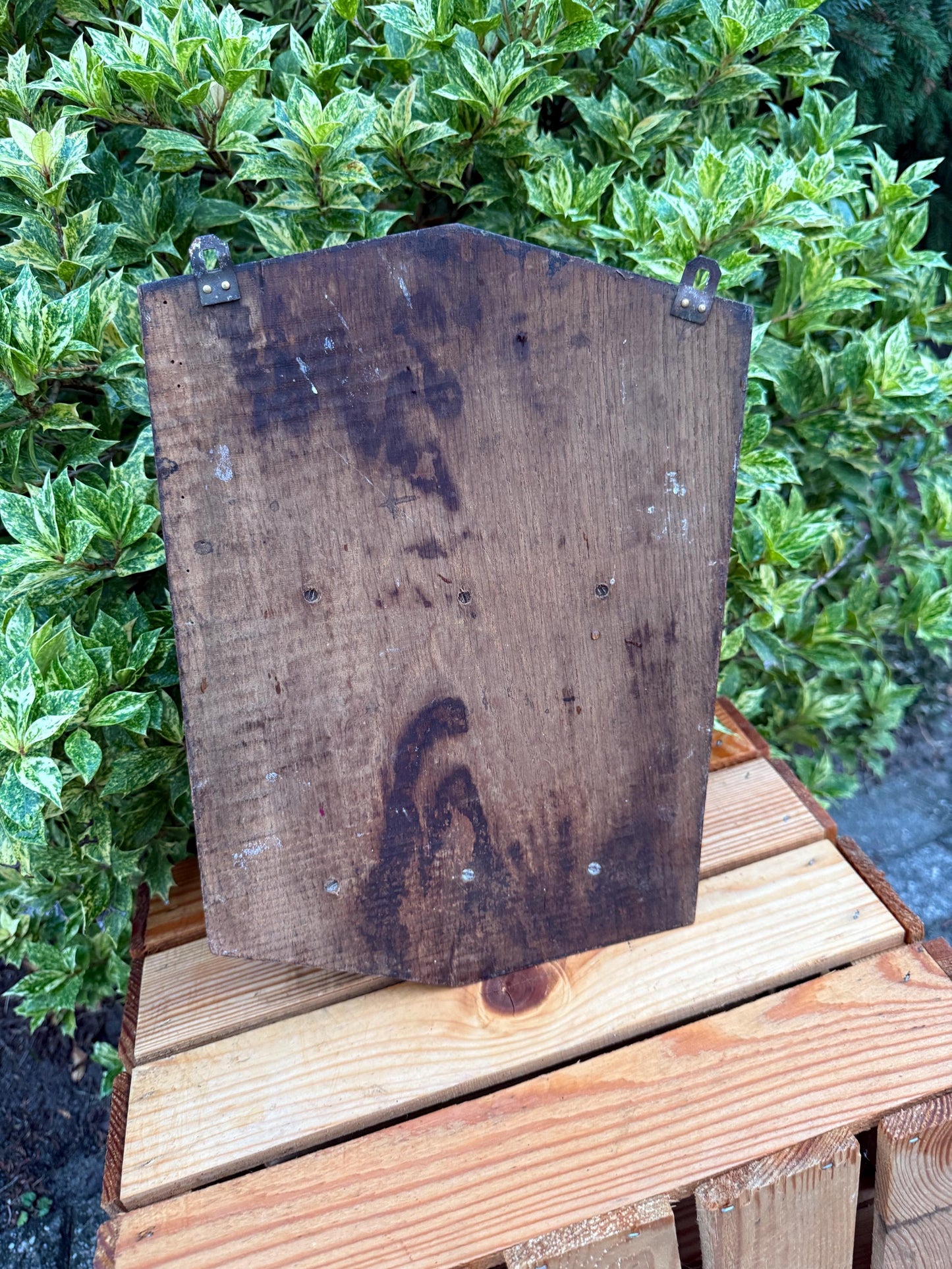 Vintage Wooden Newspaper Rack, Wall Mounted Magazine Holder, Dutch Dagbladen Couranten Organizer, Rustic Wood Storage, Fixer Upper Project