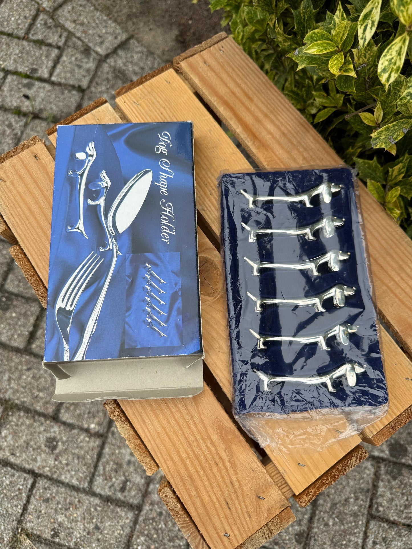 Set of 6 Silver-Plated Teckel Knife Holders, Vintage Dachshund Cutlery Rests, Elegant Dining Accessories, Perfect Christmas Gift