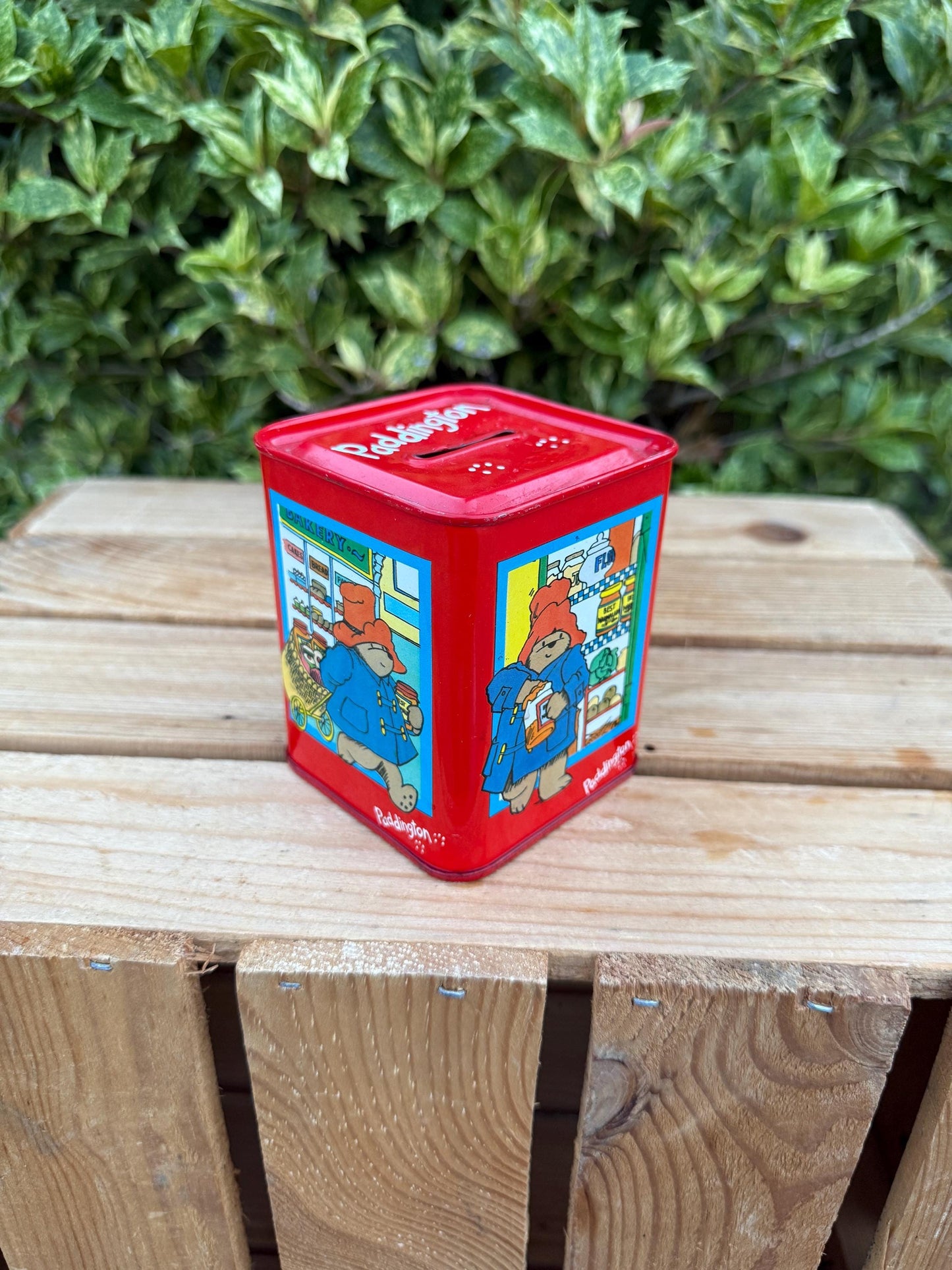 Vintage Paddington Bear Money Bank 1999, Metal Coin Bank, Childrens Savings Box, Collectible Paddington Bear Figurine Bank, British Toy