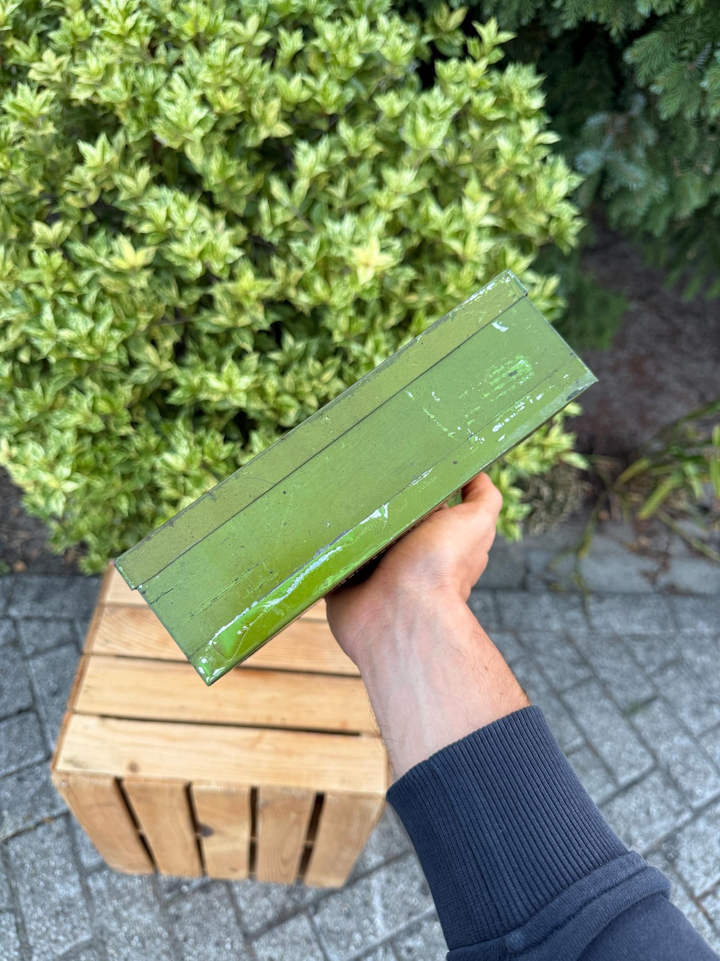 Vintage Verkade Tin, Art Deco Style Metal Storage Box, Nu Elck Syn Sin Collectible Dutch Advertising Tin, Antique Biscuit Cookie Canister