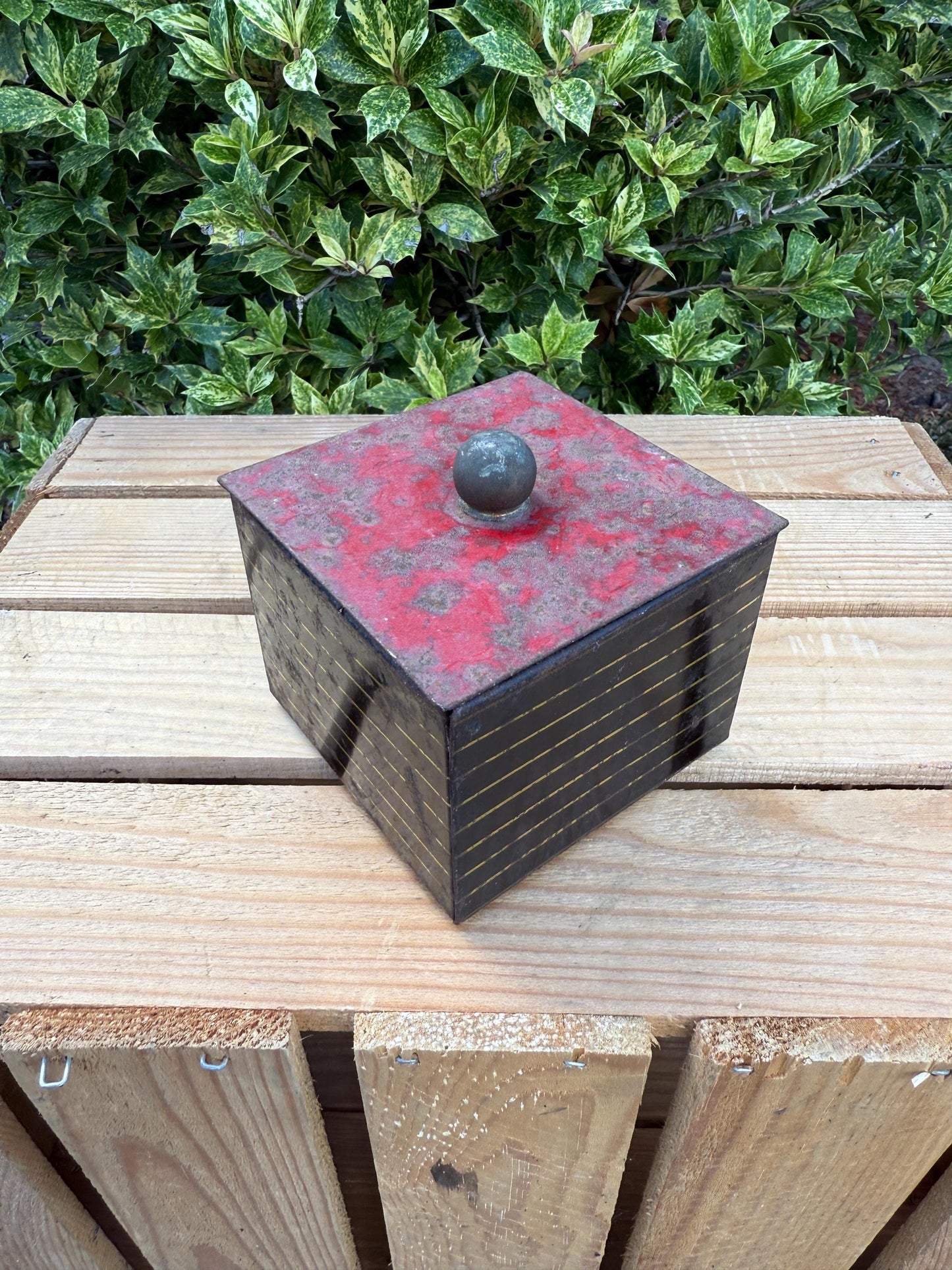 Small Vintage Cote DOr Tin, Antique Metal Canister With Lid, Chocolate Advertising Box, Collectible Storage Tin, Vintage Candy Container