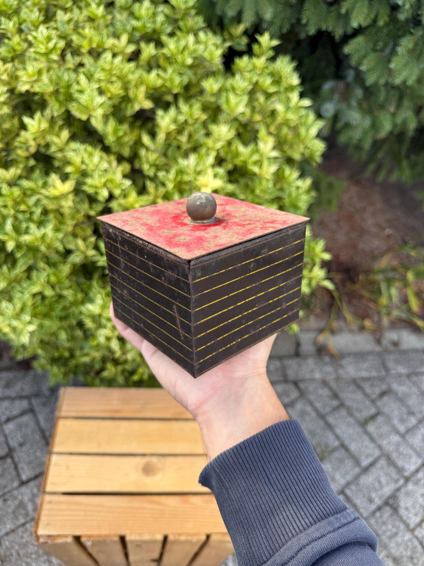 Small Vintage Cote DOr Tin, Antique Metal Canister With Lid, Chocolate Advertising Box, Collectible Storage Tin, Vintage Candy Container