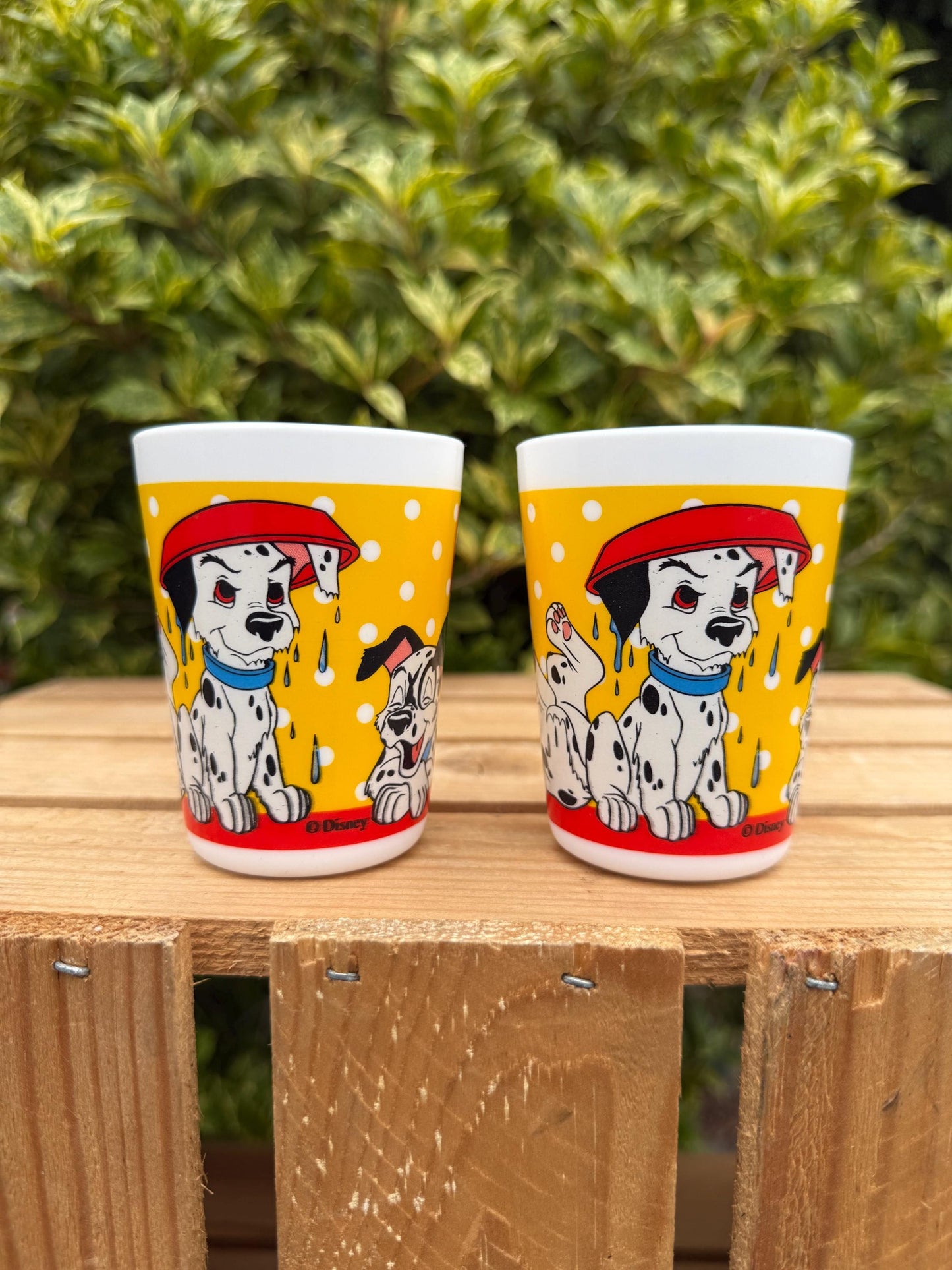 Vintage Disney 101 Dalmatians Opal Glass Cup Set, Collectible Cartoon Drinkware, Rare Opaque Glass Tumblers, 90s Disney Gift Idea
