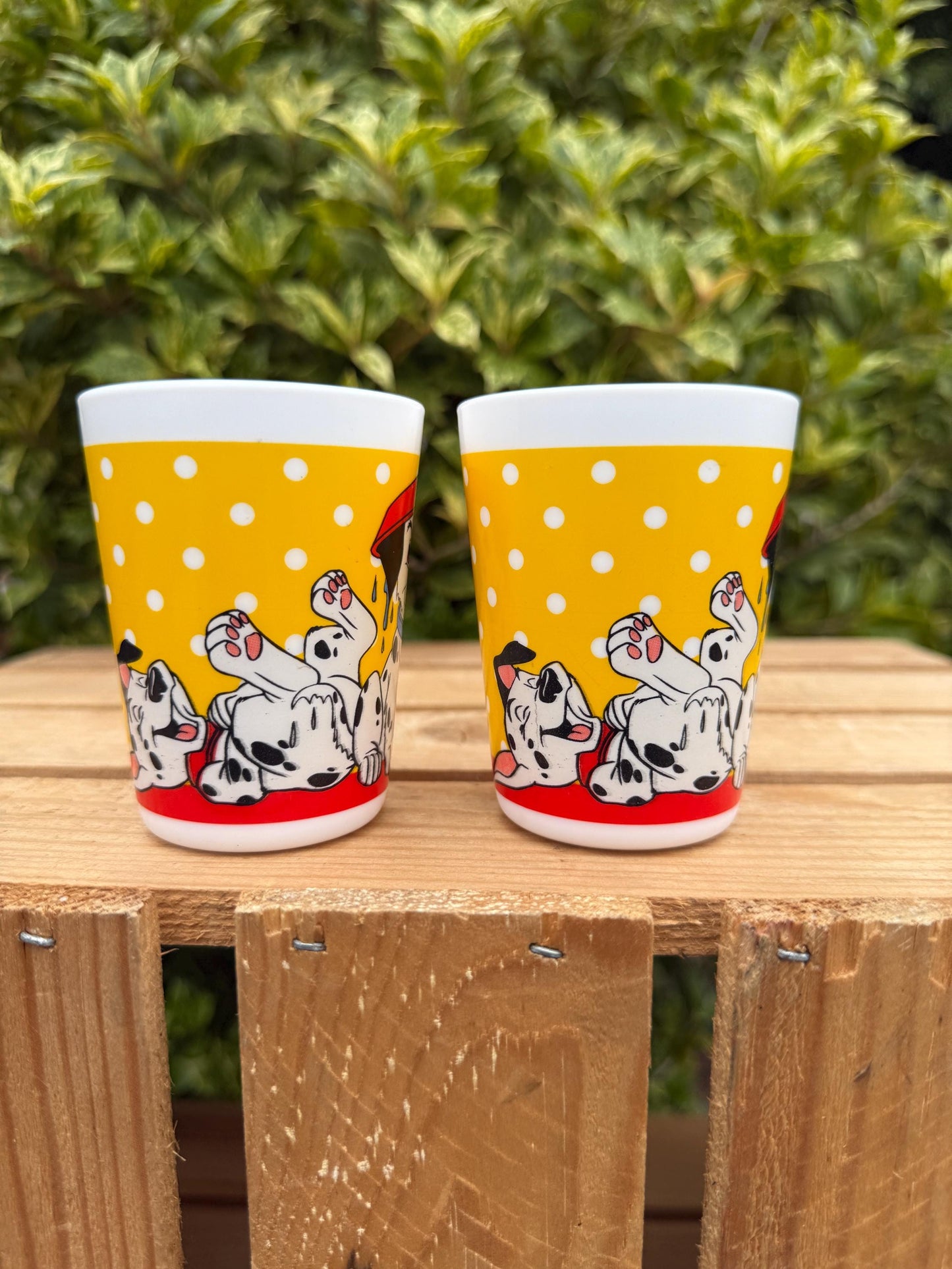 Vintage Disney 101 Dalmatians Opal Glass Cup Set, Collectible Cartoon Drinkware, Rare Opaque Glass Tumblers, 90s Disney Gift Idea