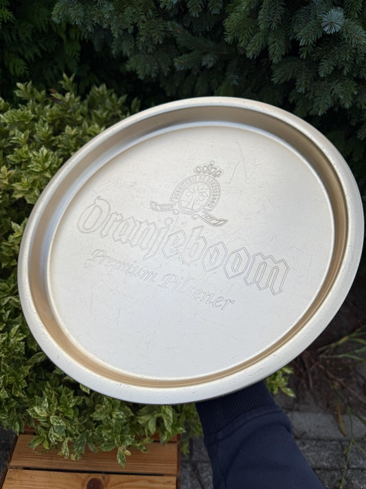 Vintage Oranjeboom Beer Tray, Dutch Metal Serving Tray, Premium Pilsener Barware Collectible, Brewery Advertising Tray