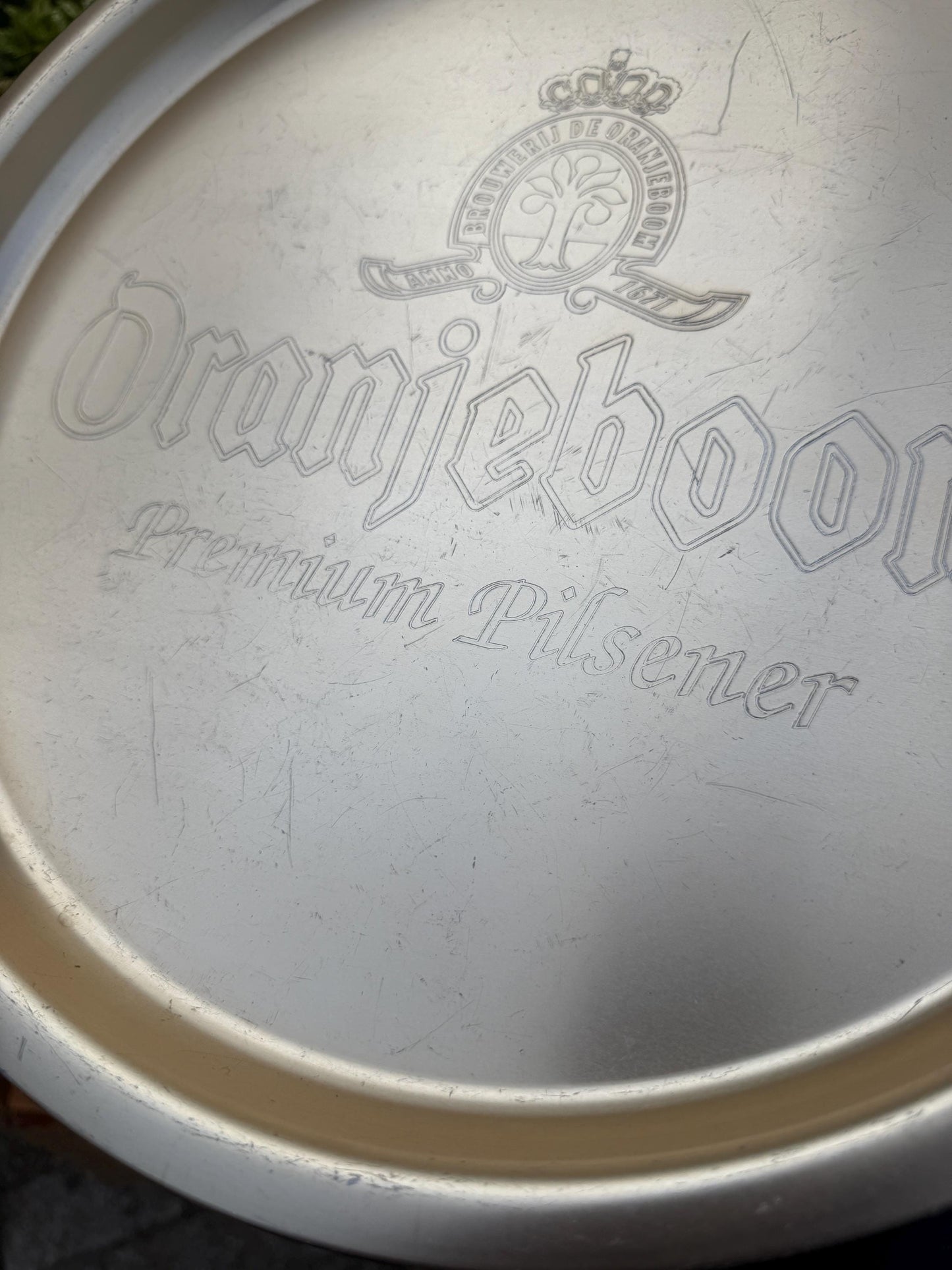 Vintage Oranjeboom Beer Tray, Dutch Metal Serving Tray, Premium Pilsener Barware Collectible, Brewery Advertising Tray