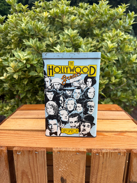 Vintage Hollywood Greats Tin, Sam Simeon Movie Stars Storage Box, Small Metal Collectible Container, Classic Film Memorabilia