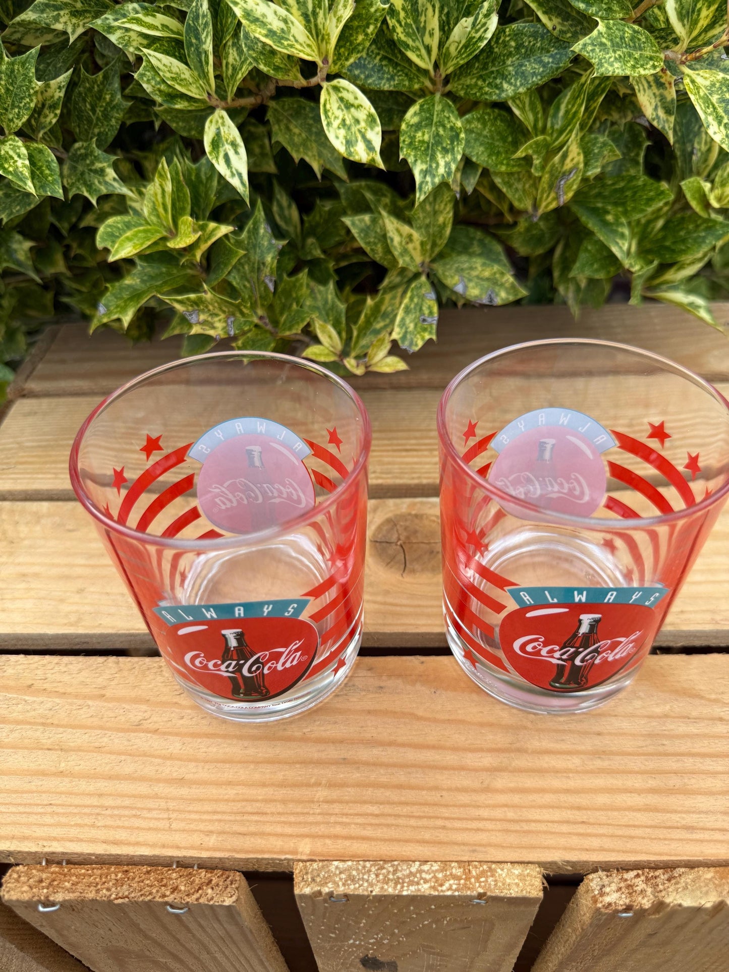 Vintage Coca-Cola Glass, 1990s Always Coca-Cola Design, Red Stars Soda Glass, Collectible Coke Glassware, Retro Drinking Glass