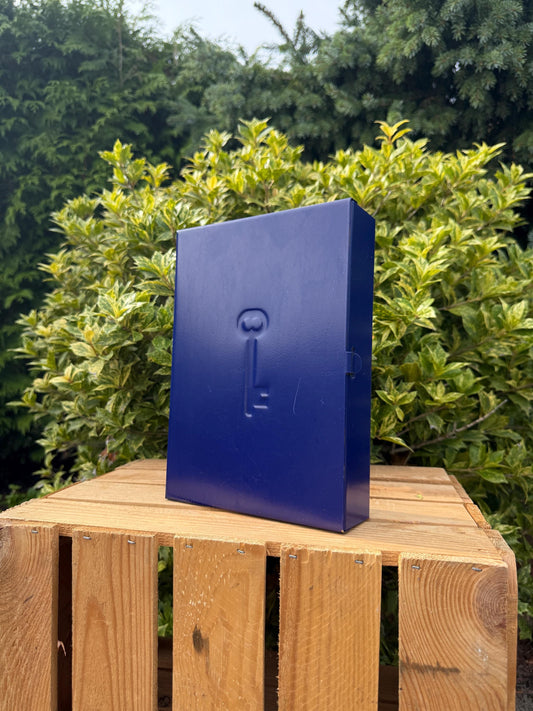 Vintage Ikea Karbo Key Cabinet, Blue Metal Key Box, Wall Mounted Storage, Scandinavian Design 1990s, Rare Collectible Home Decor