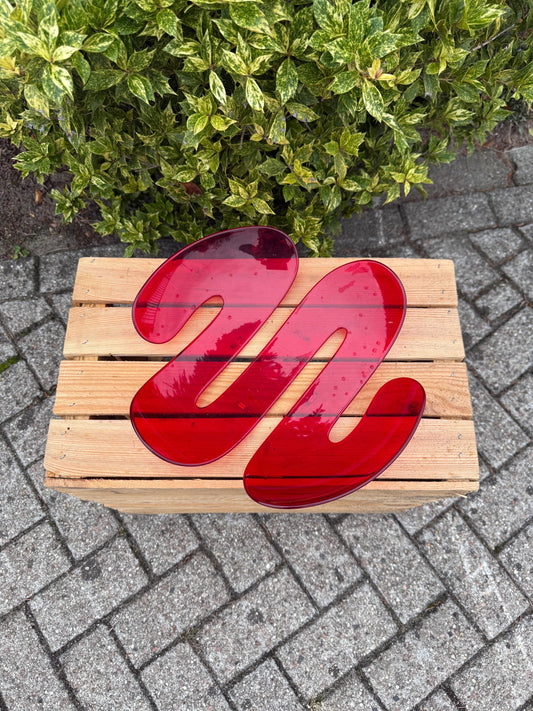 Vintage Koziol Fruit Bowl, Red Transparent Plastic Centerpiece, Decorative Design by Robin Platt, Made in Germany