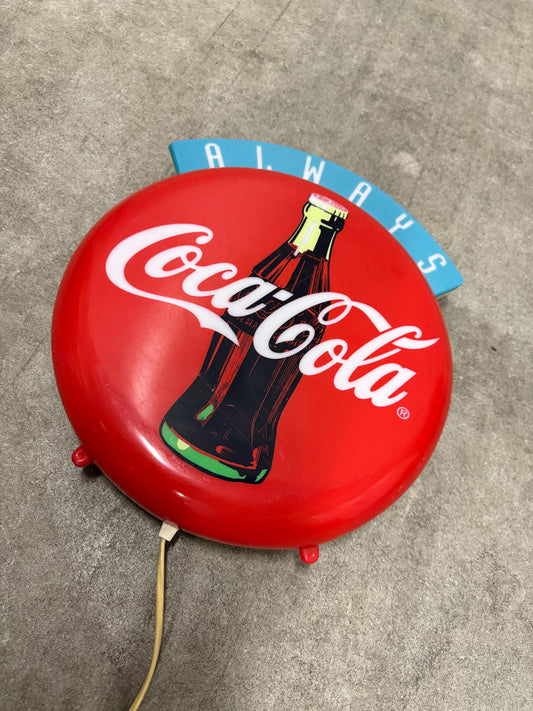 Vintage Always Coca Cola Light Sign, Small Blemish, Classic Logo Advertising Lamp, Delicious & Refreshing, Mancave Homebar Decor Gift