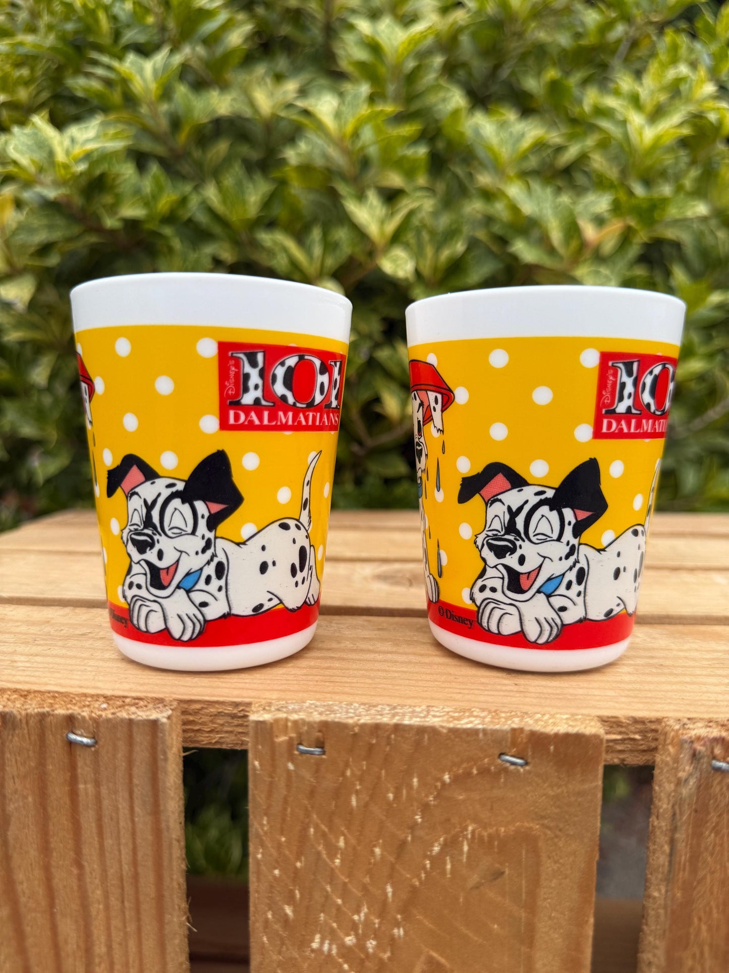 Vintage Disney 101 Dalmatians Opal Glass Cup Set, Collectible Cartoon Drinkware, Rare Opaque Glass Tumblers, 90s Disney Gift Idea