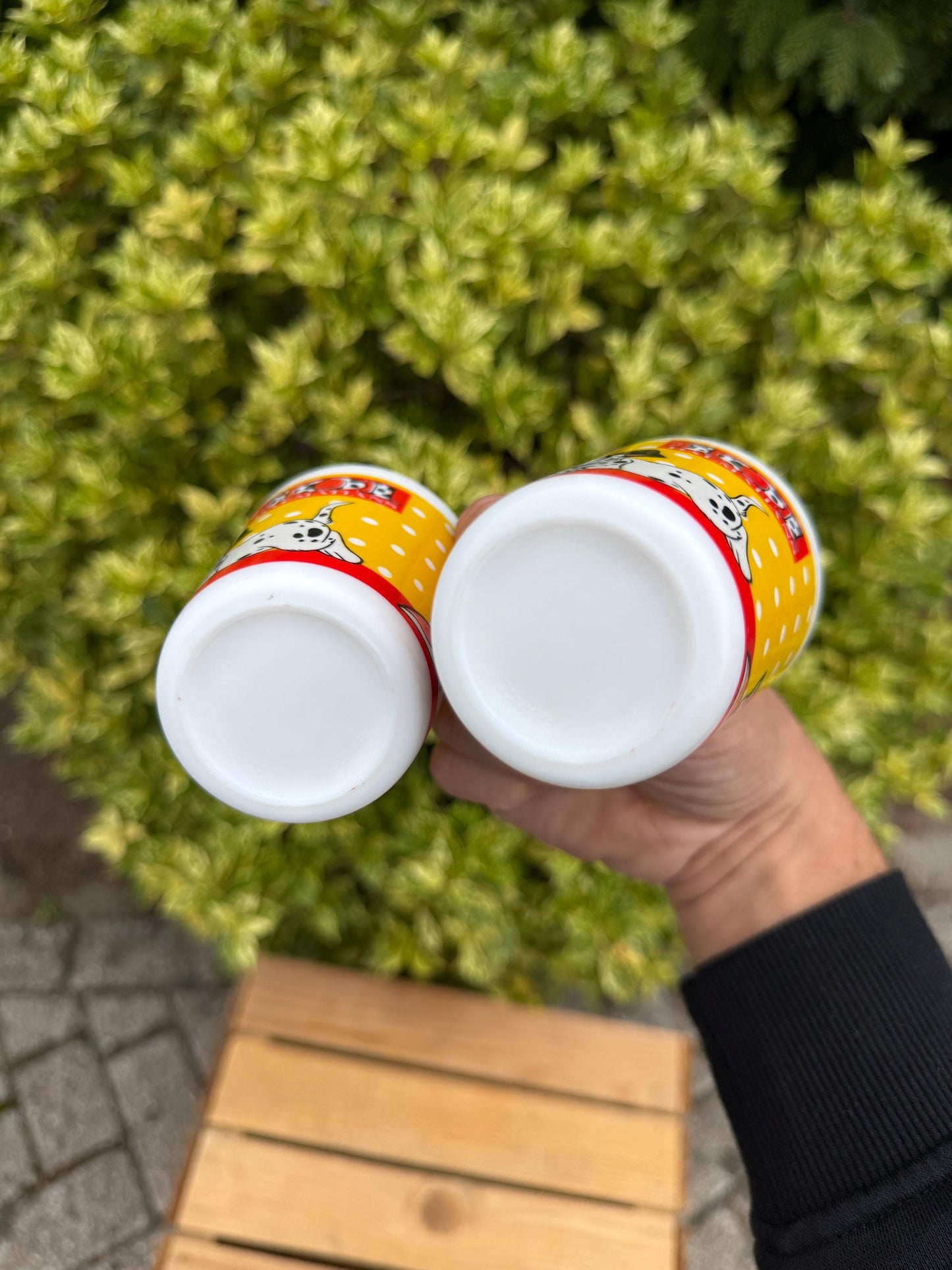 Vintage Disney 101 Dalmatians Opal Glass Cup Set, Collectible Cartoon Drinkware, Rare Opaque Glass Tumblers, 90s Disney Gift Idea