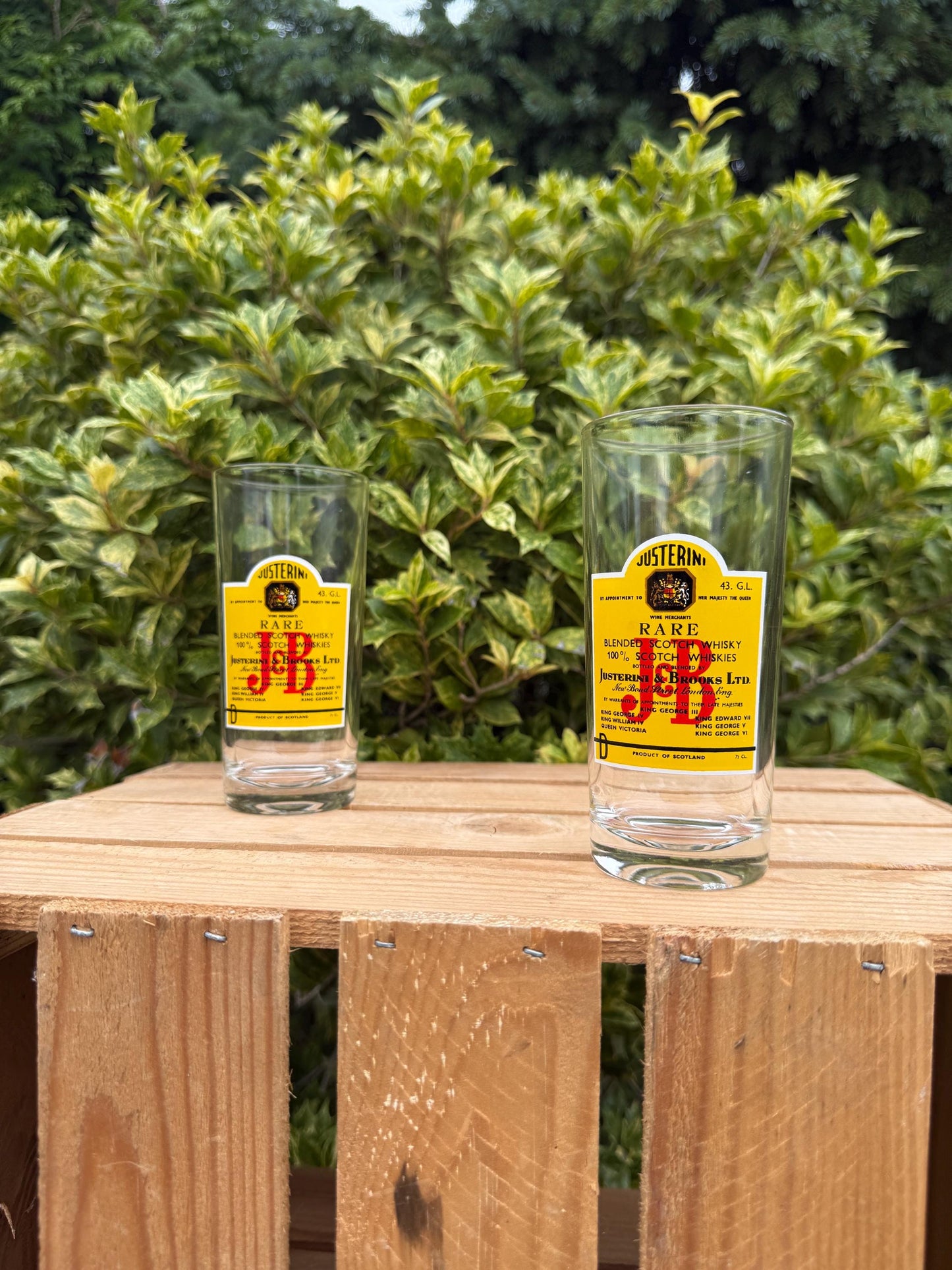 Vintage J&B Whisky Glasses Set, Justerini Brooks Advertising Barware, Rare Scotch Tumblers, Collectible Drinkware, Mid Century Bar Glasses