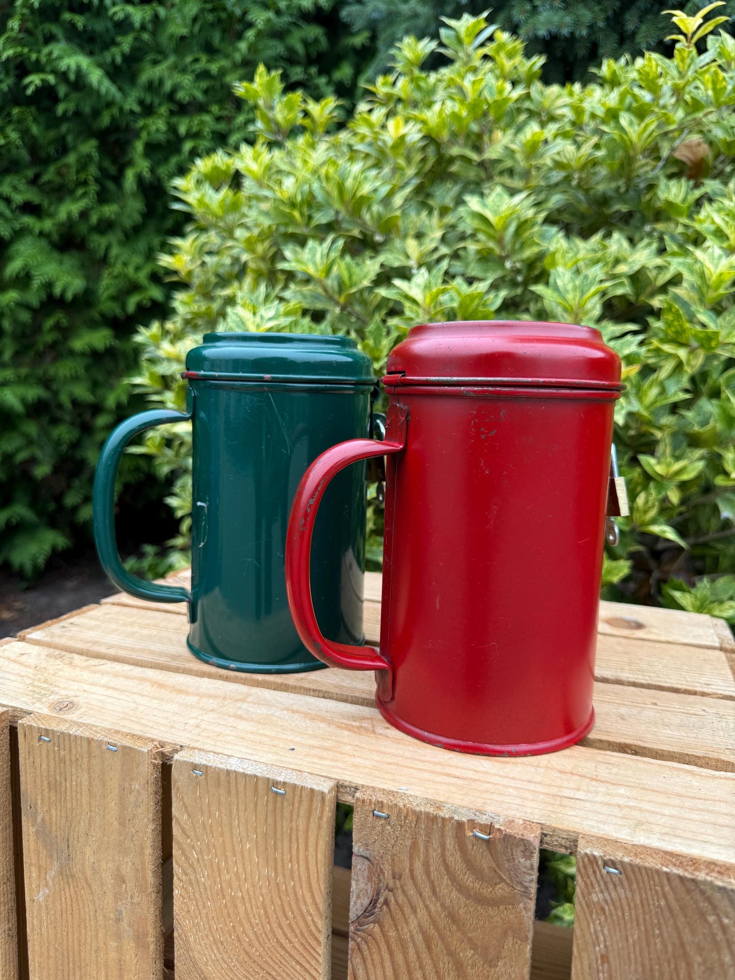 Vintage Metal Donation Box, Charity Collection Tin With Handle, Lock And Key, Dutch Fundraising Canister, 1960s Good Cause Container