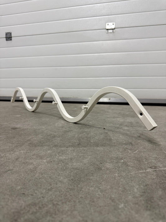 Vintage Ikea Metal Coat Rack, White Wavy Wall Hooks, 1980s Scandinavian Design Storage, Rare Ikea Organizer, Mid Century Modern Decor