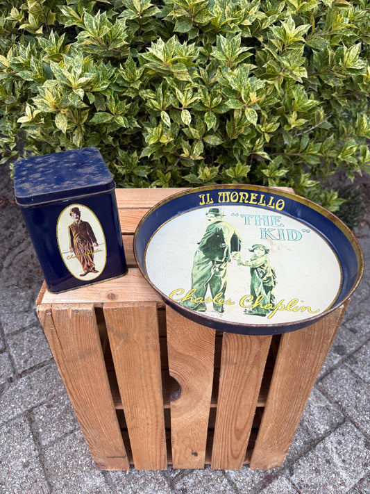 Vintage Charles Chaplin Tin & Metal Tray, The Kid Film Memorabilia, Charlie Chaplin Collectible, Movie Decor, Cinema Gift, 1980s Vintage
