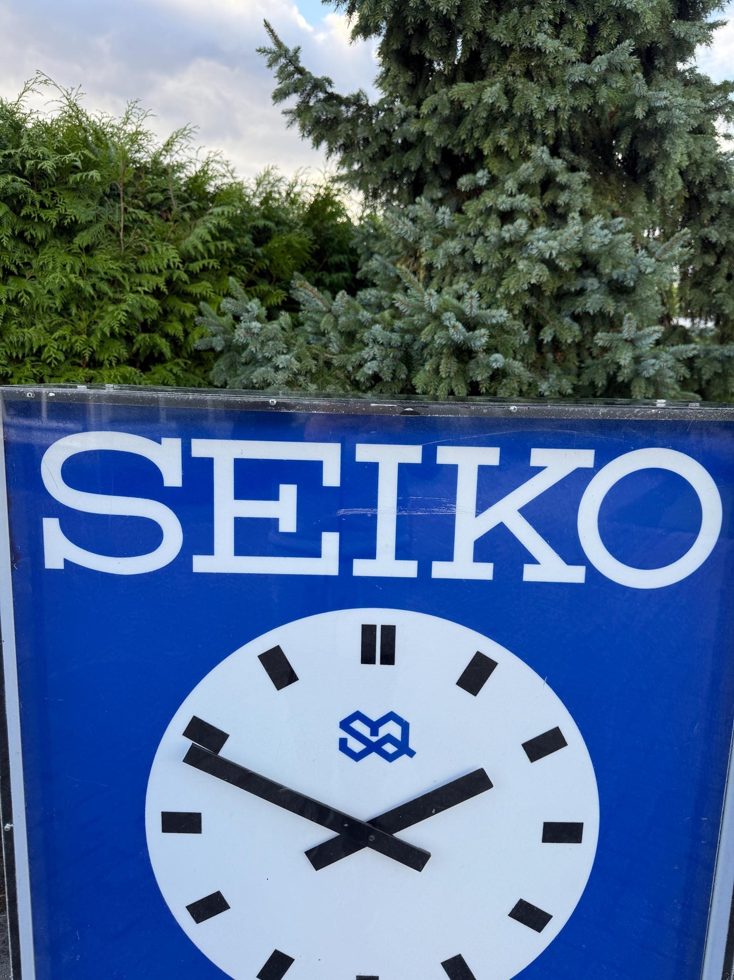 Rare Vintage Seiko Quartz Light Box Sign, Large Illuminated Store Advertising Sign, Outdoor Seiko Clock Display, 1970s Japan Electric Sign