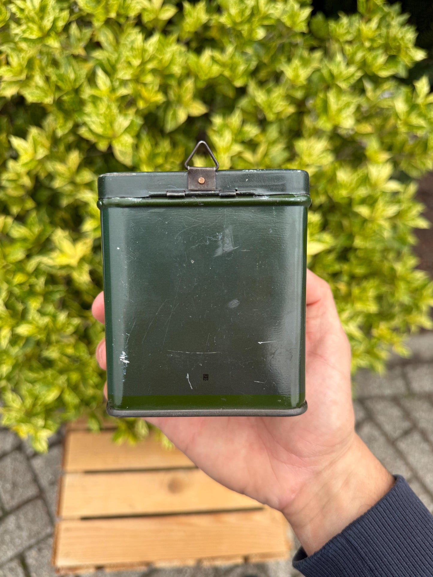 Vintage 1930s “Vrye Universiteit Donation Tin Box, Green Metal Collecte Bank With Lock And Keys, Wall Mount Charity Box, Dutch Collectible
