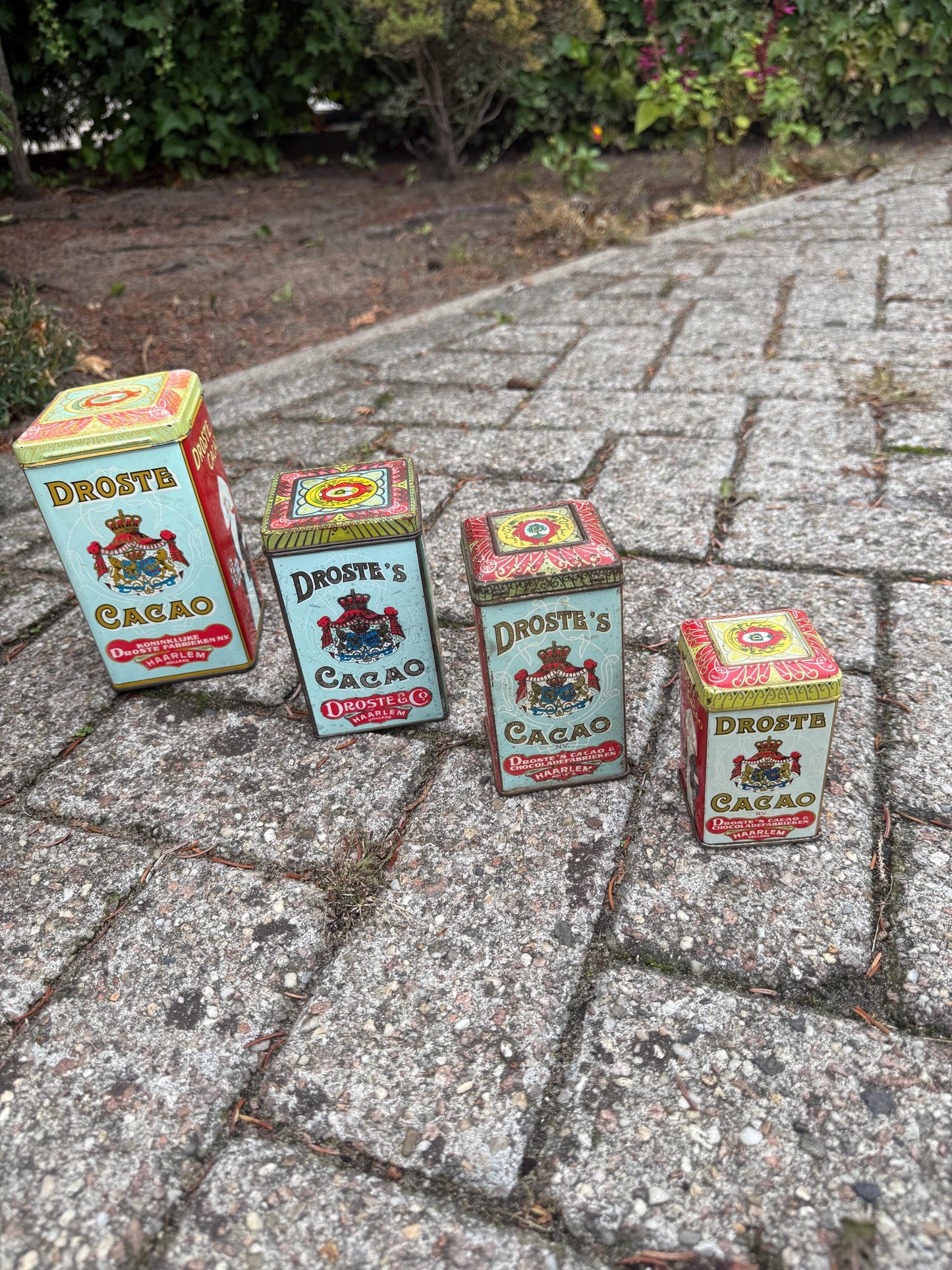 Vintage Metal Food Tins Collection, Dutch Advertising Cans And Jars, Droste Cacao Maggi De Gruyter Collectibles, Kitchen Storage Containers