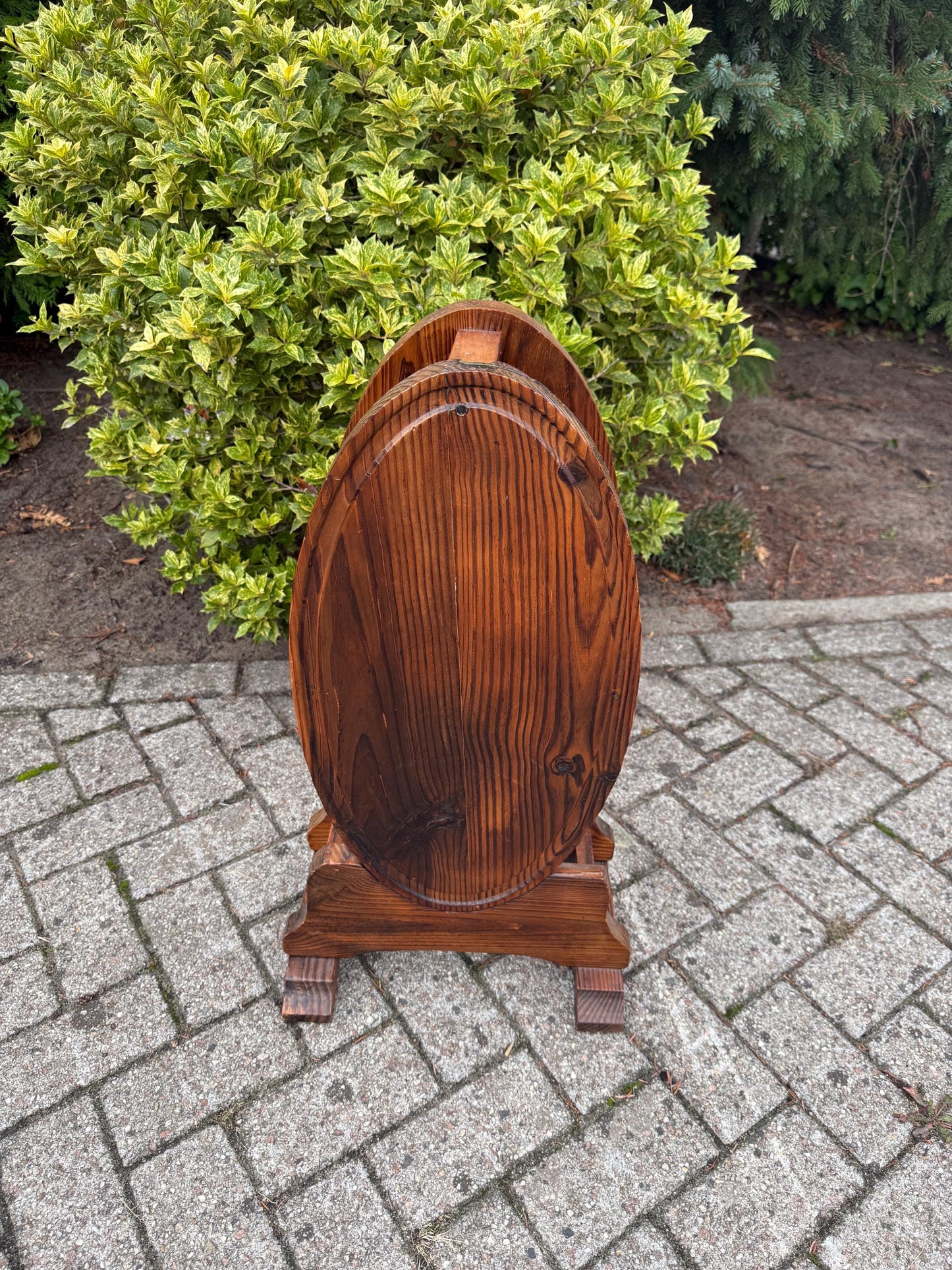 Vintage Restored Wooden Wine Rack, 8 Bottle Holder, Large Handcrafted Wood Wine Storage Stand, Rustic Wine Display Rack