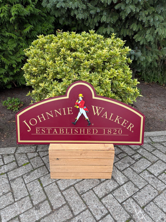 Rare Vintage Johnnie Walker Sign, 1980s Acrylic Wall Decor, Whisky Advertising Display, Bar Collectible, Pub Sign, Liquor Store Decoration