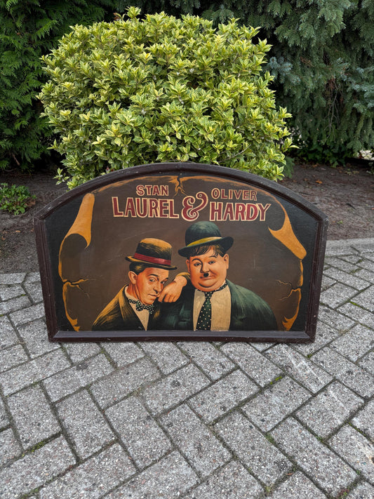 Rare Vintage Laurel And Hardy Wooden Wall Sign, Large Comedy Duo Plaque, Classic Film Memorabilia, Old Hollywood Collectible Decor