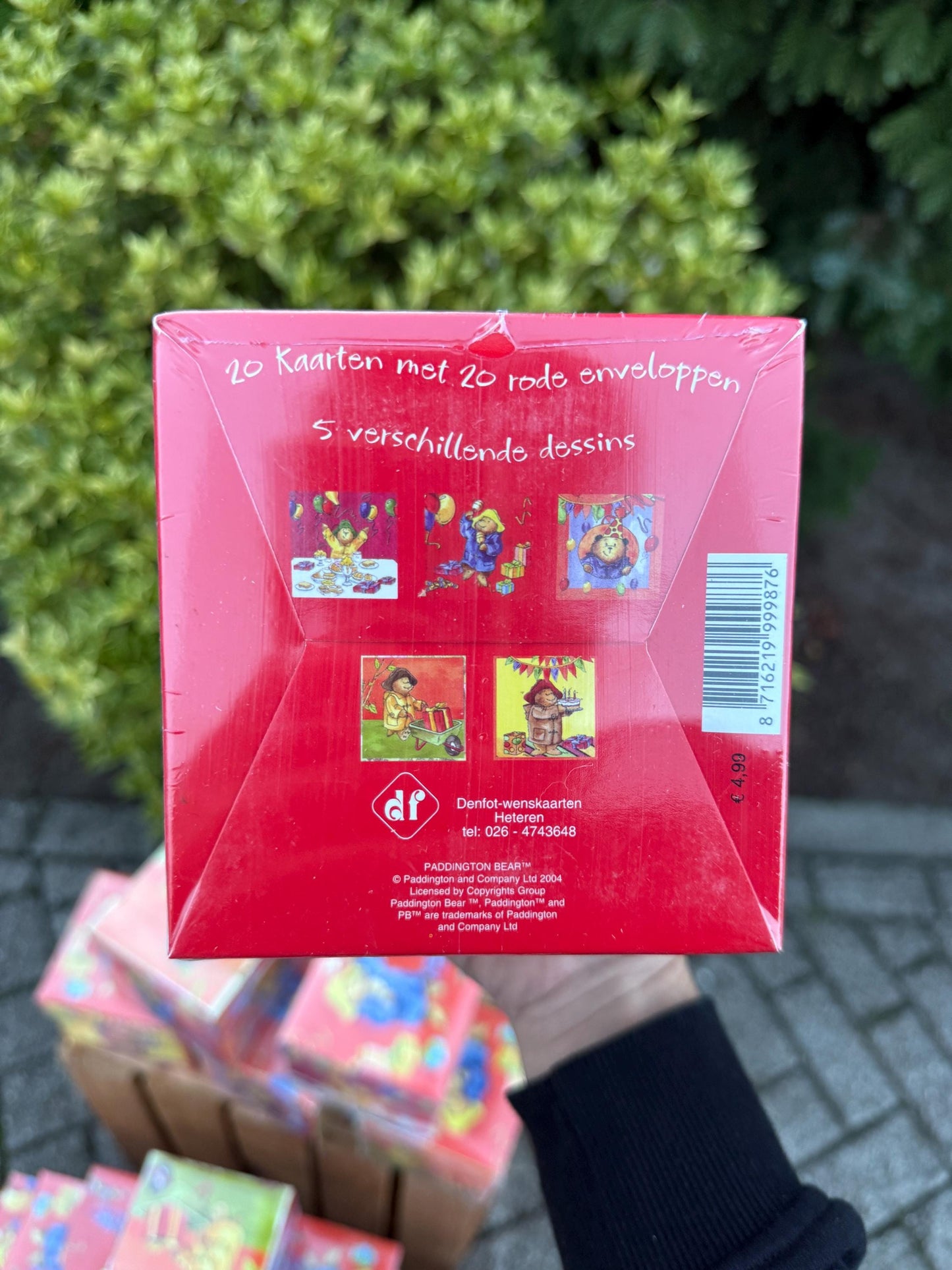 Paddington Bear Birthday Cards Box, Set Of 20 Cards With Envelopes, 5 Different Designs, 2004 Denfot Wenskaarten Collection