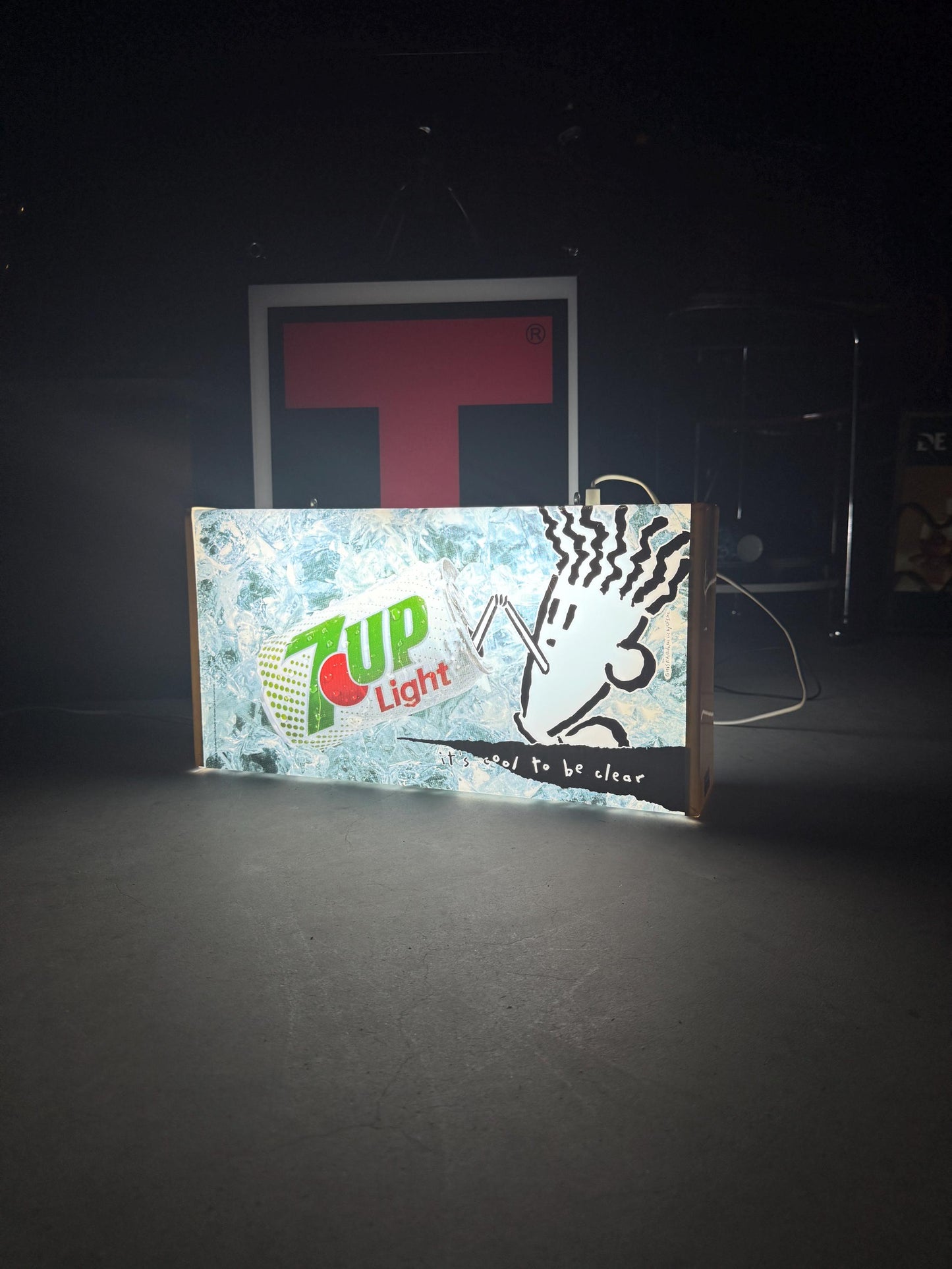 Vintage 7Up Light Box, Double Sided Hanging Sign, 1990s 7Up Light Advertising Lamp, Bar Wall Light, Collectible Soda Display Sign