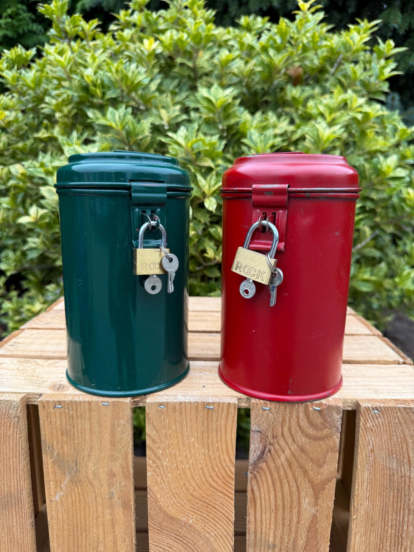 Vintage Metal Donation Box, Charity Collection Tin With Handle, Lock And Key, Dutch Fundraising Canister, 1960s Good Cause Container