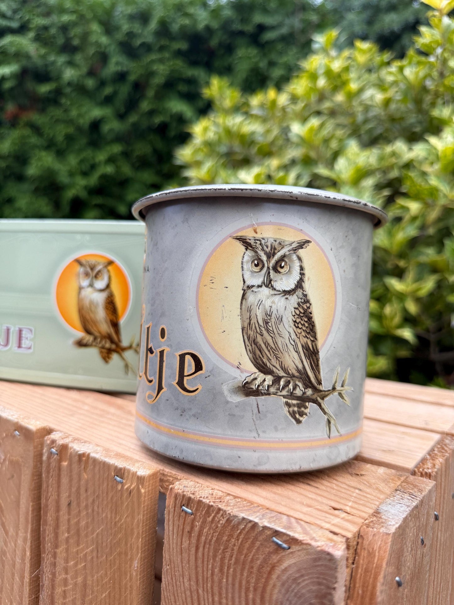 Vintage Uiltje Cigar Tins, Dutch Tobacco Storage Boxes, Metal Uiltje Cigars Containers, Collectible Owl Print Tins, Luna Vooraan Holland