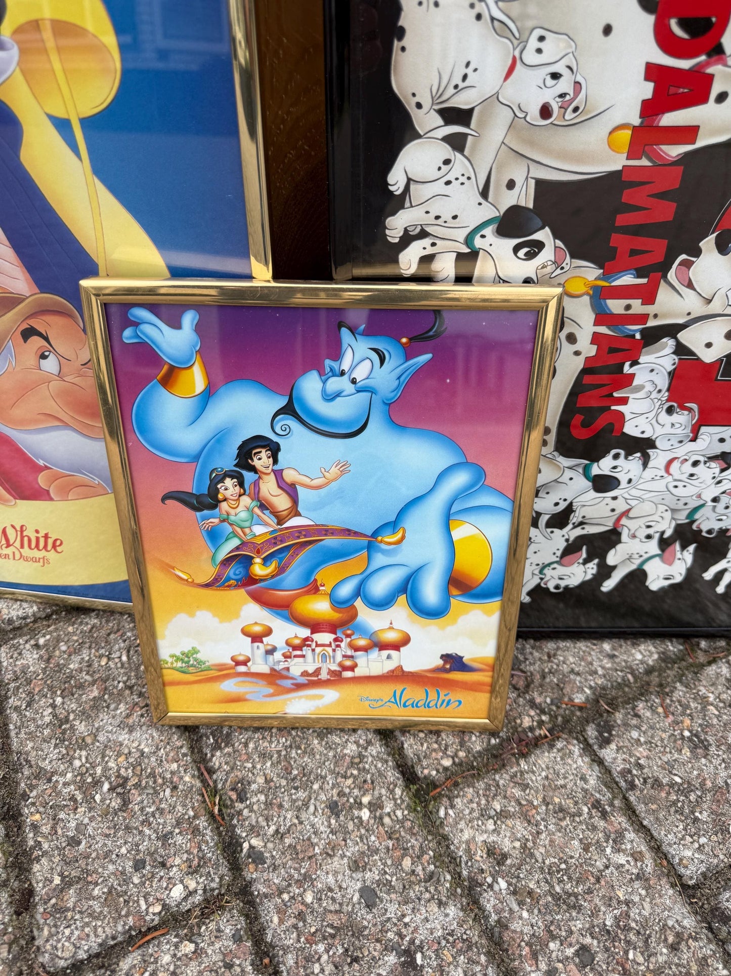 Vintage Disney Movie Poster 1990s  The Lion King, Aladdin, Pocahontas, Snow White, Goofy, 101 Dalmatians Collectible Wall Art Print
